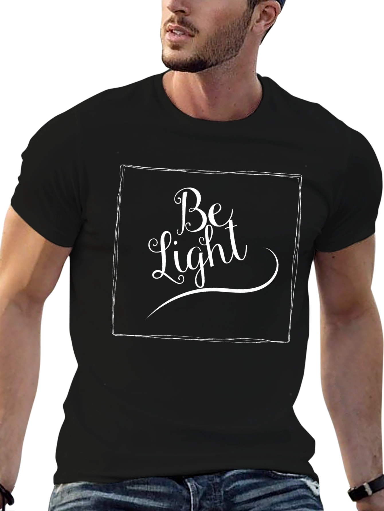 Be Light Graphic Tee - Stylish Black Cotton T-Shirt