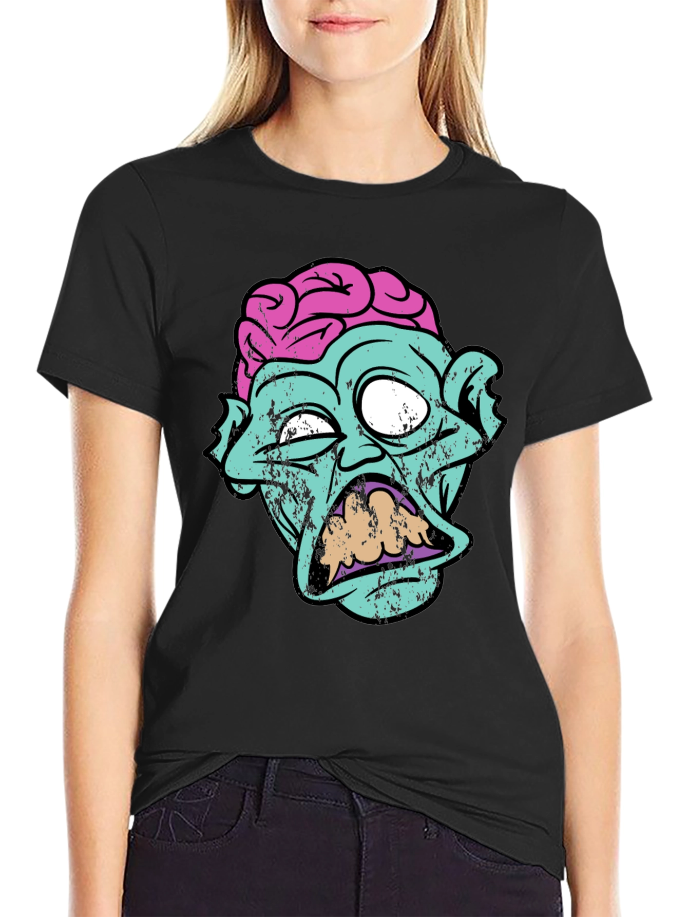 Zombie Brain Graphic Tee - Creepy Cool T-Shirt