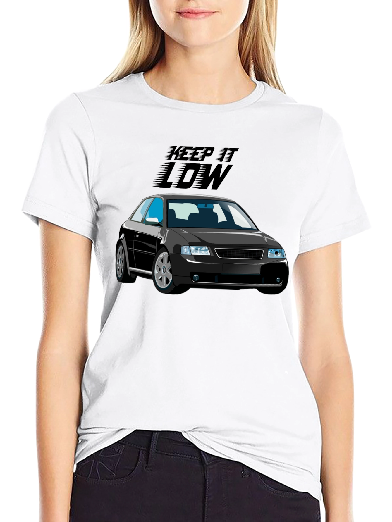 Keep It Low Car Graphic Black T-Shirt