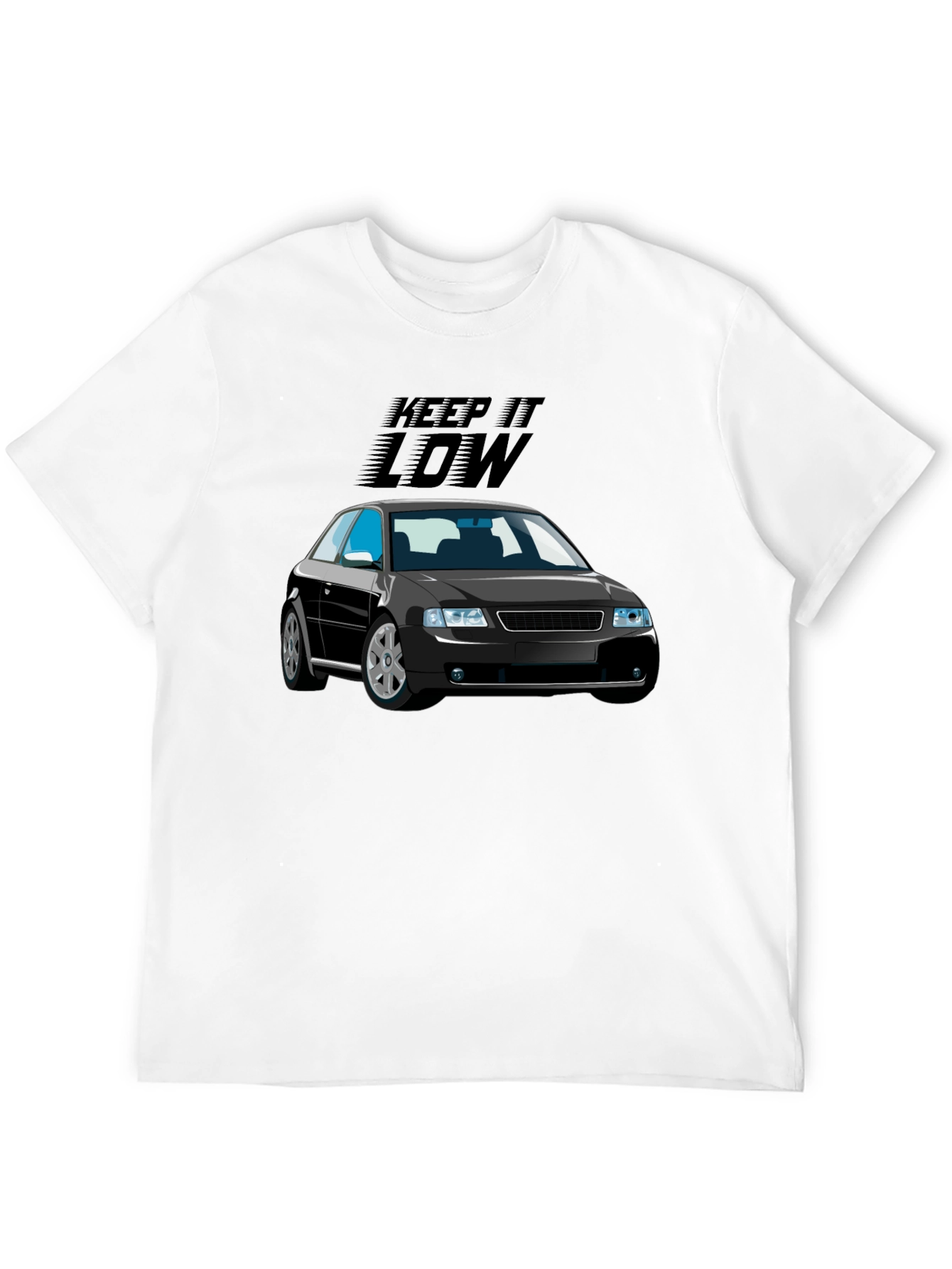 Keep It Low Car Graphic Black T-Shirt