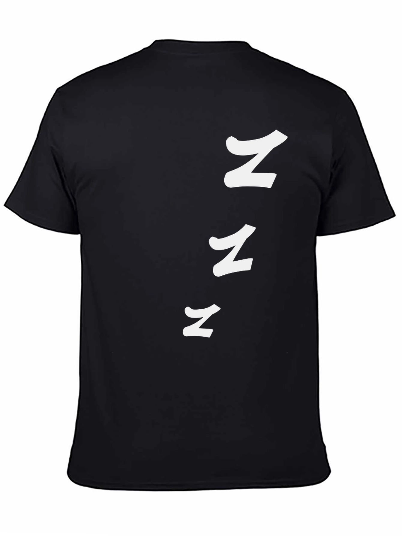 Black T-Shirt with White Zzz Print
