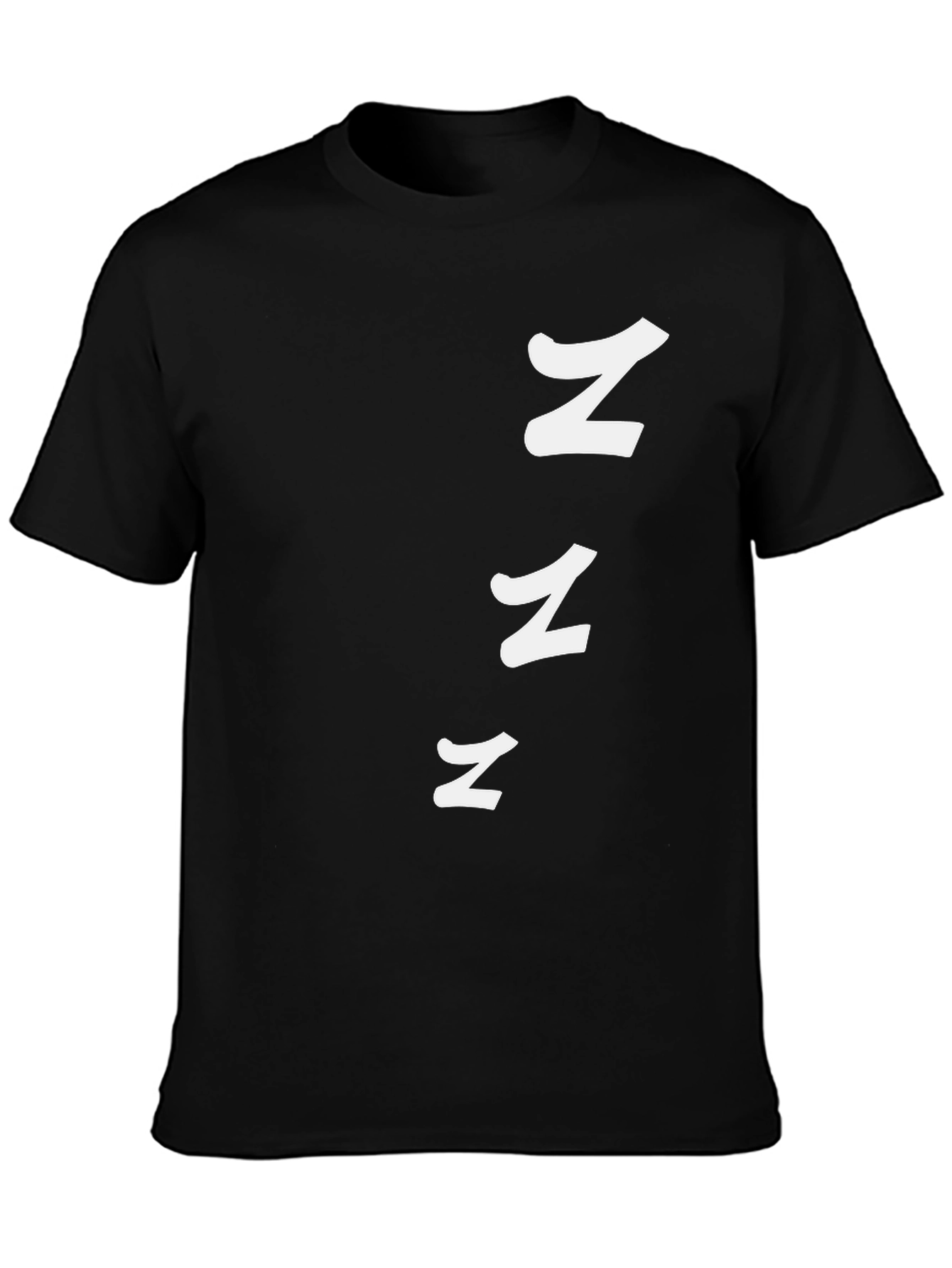 Black T-Shirt with White Zzz Print