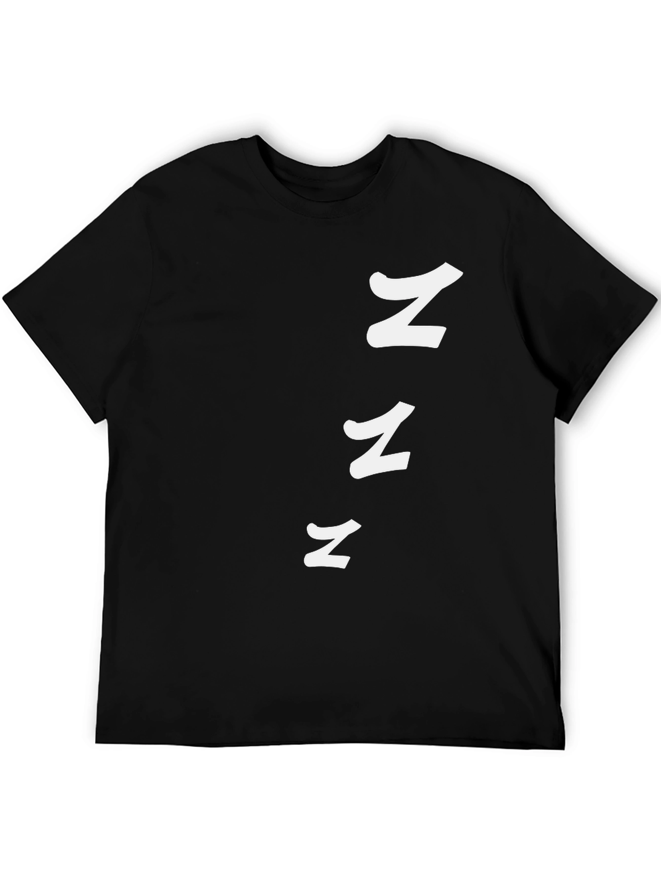 Black T-Shirt with White Zzz Print