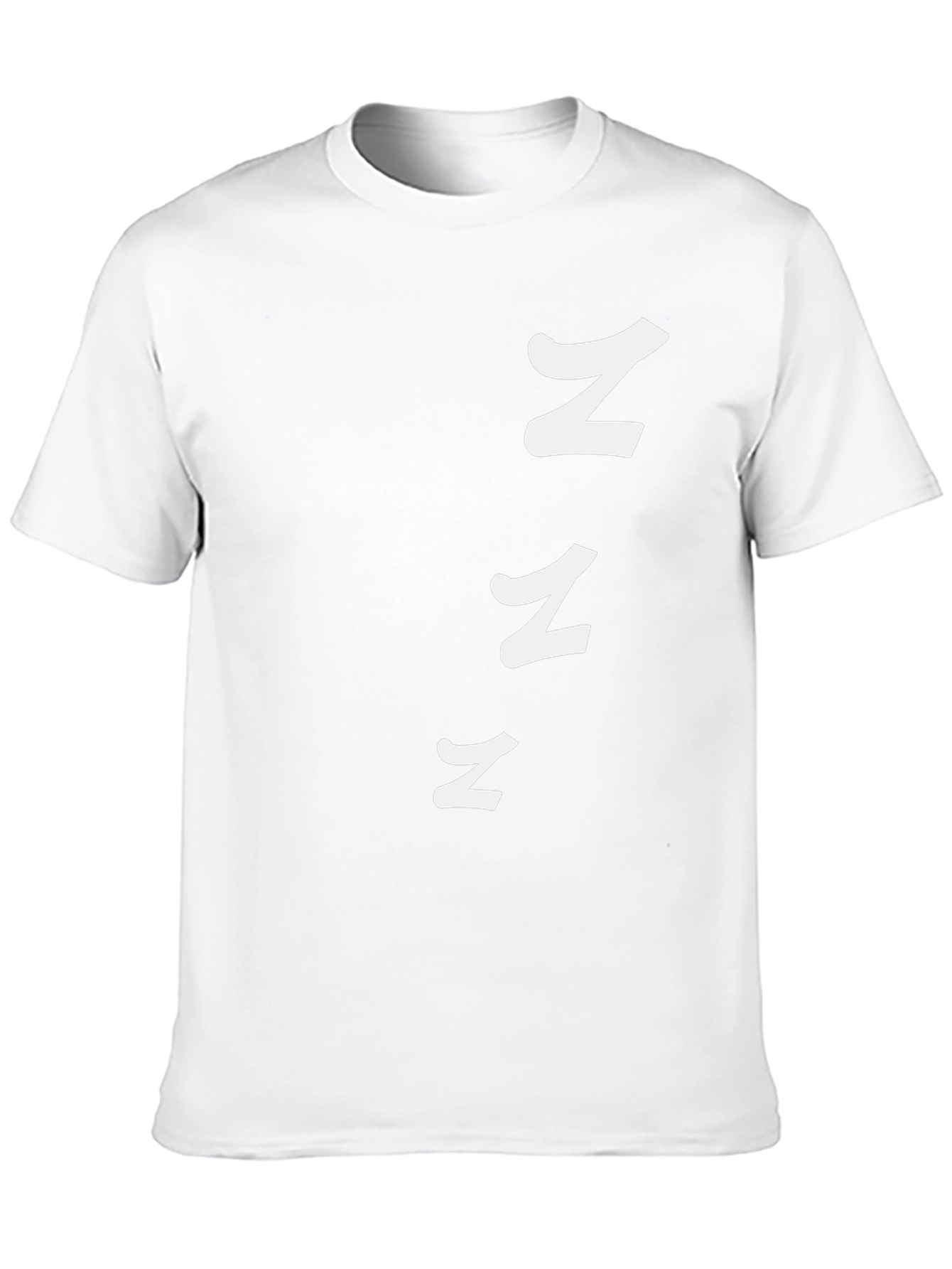 Black T-Shirt with White Zzz Print