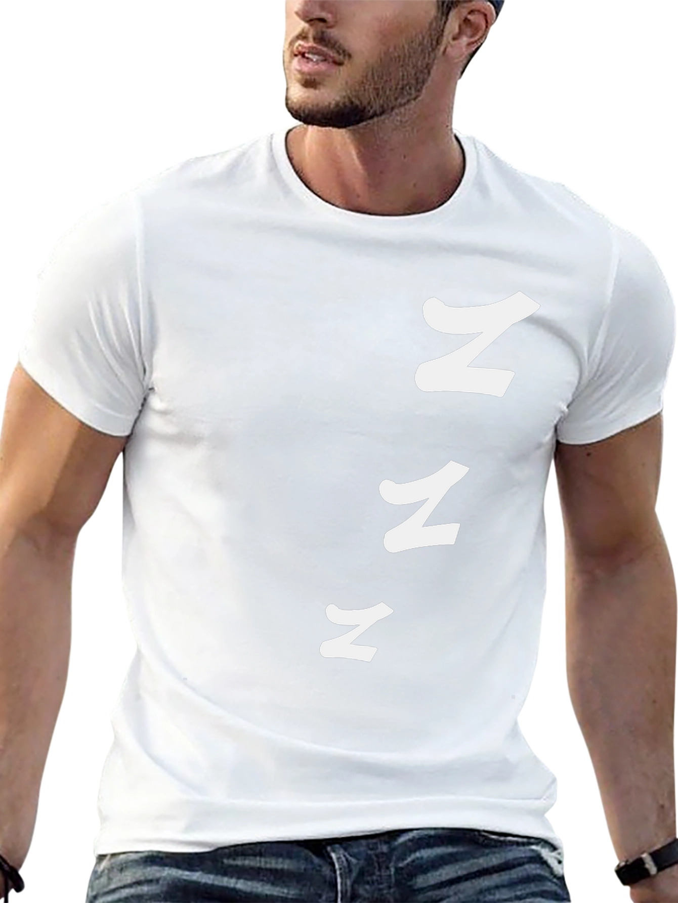 Black T-Shirt with White Zzz Print