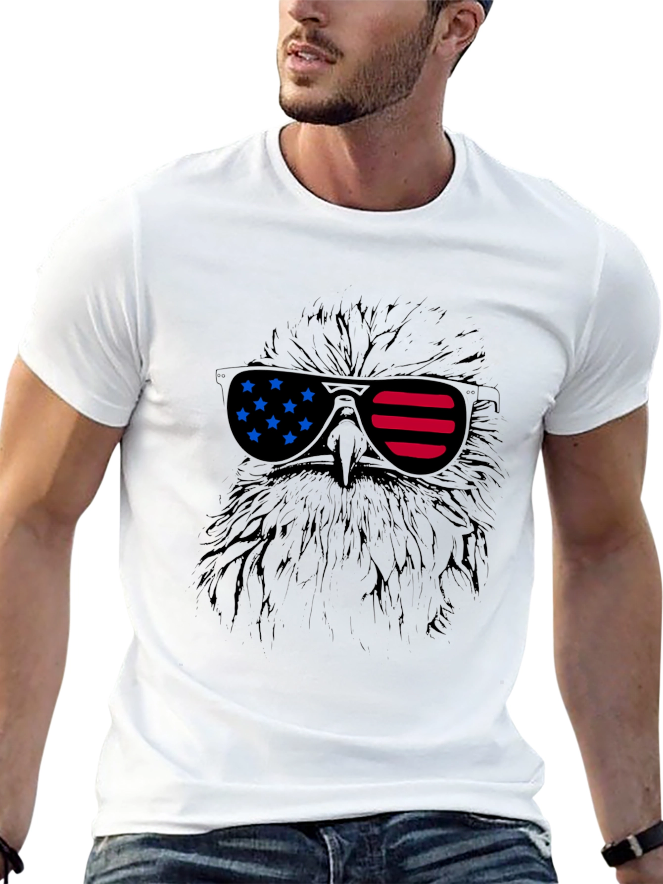American Eagle Patriotic Sunglasses T-Shirt