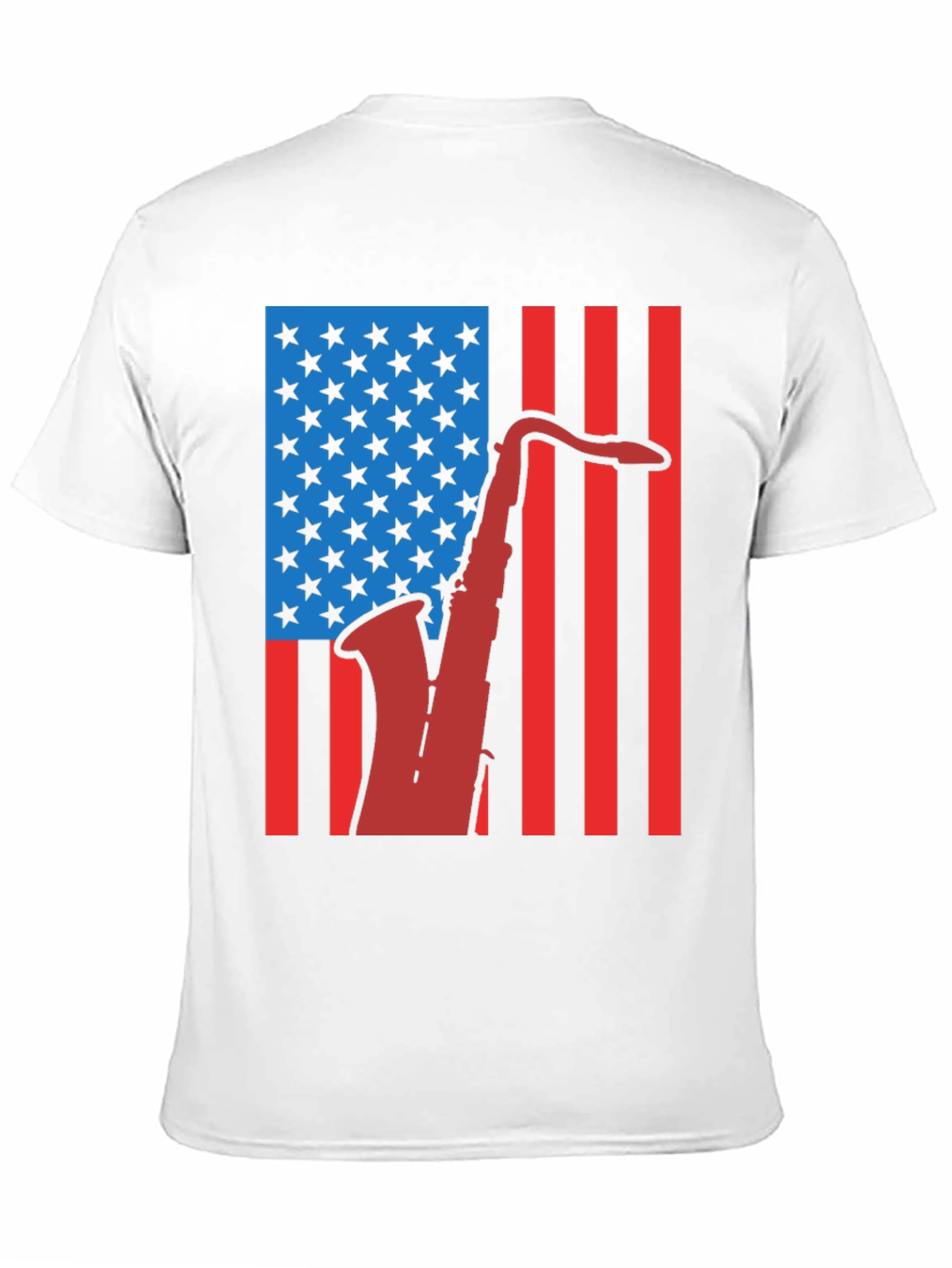 American Flag Saxophone Graphic Tee