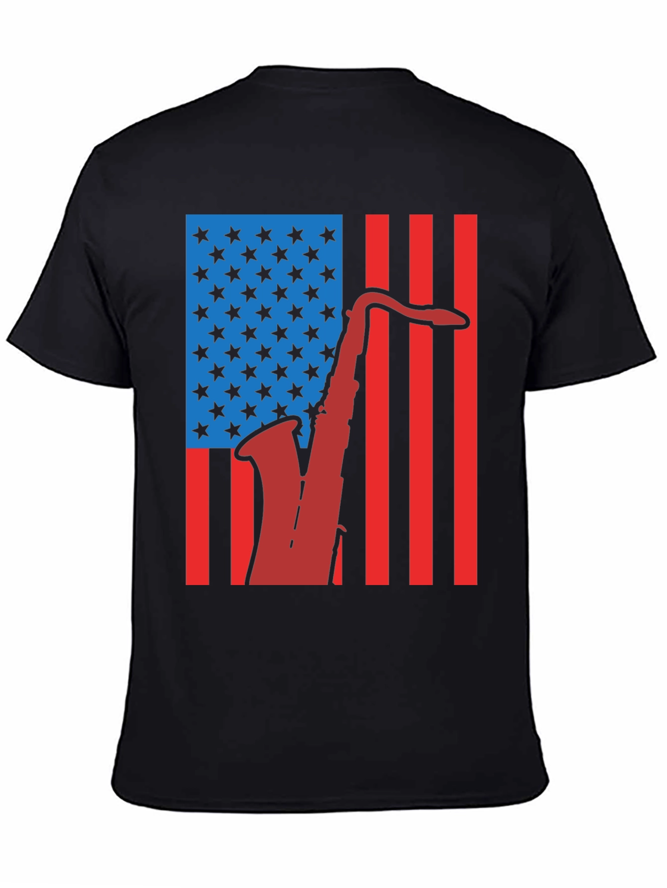 American Flag Saxophone Graphic Tee