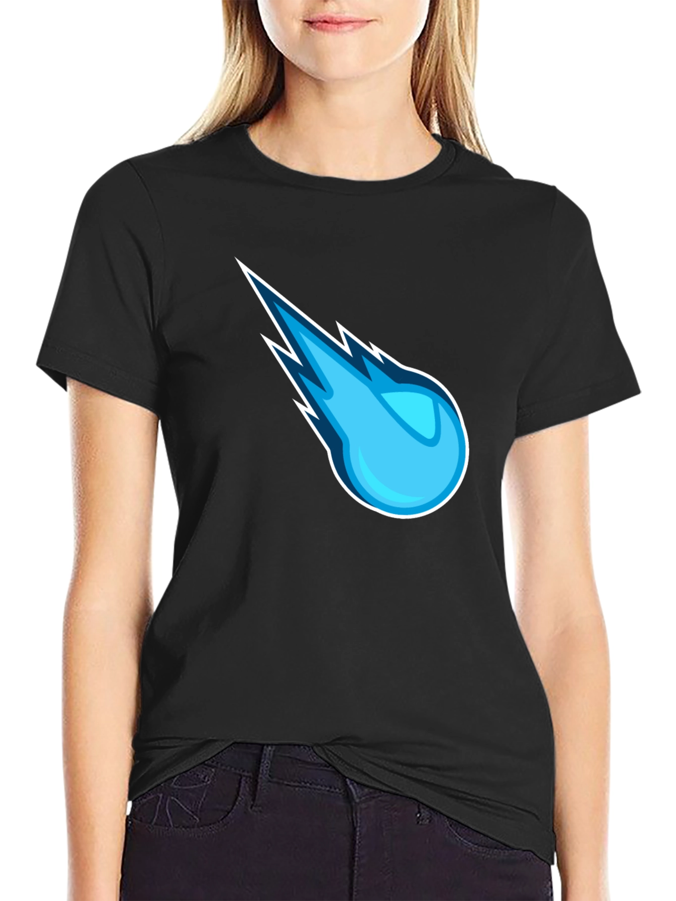 Blue Comet Graphic Black T-Shirt
