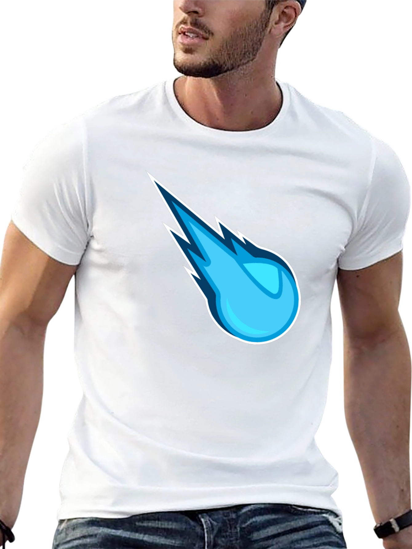 Blue Comet Graphic Black T-Shirt