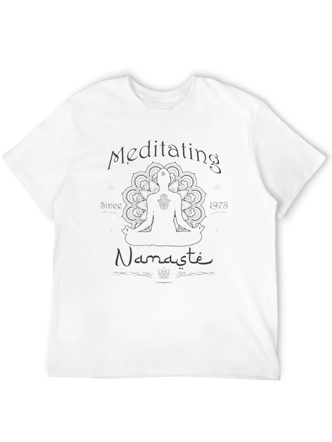 Meditating Namaste Graphic T-Shirt - Black