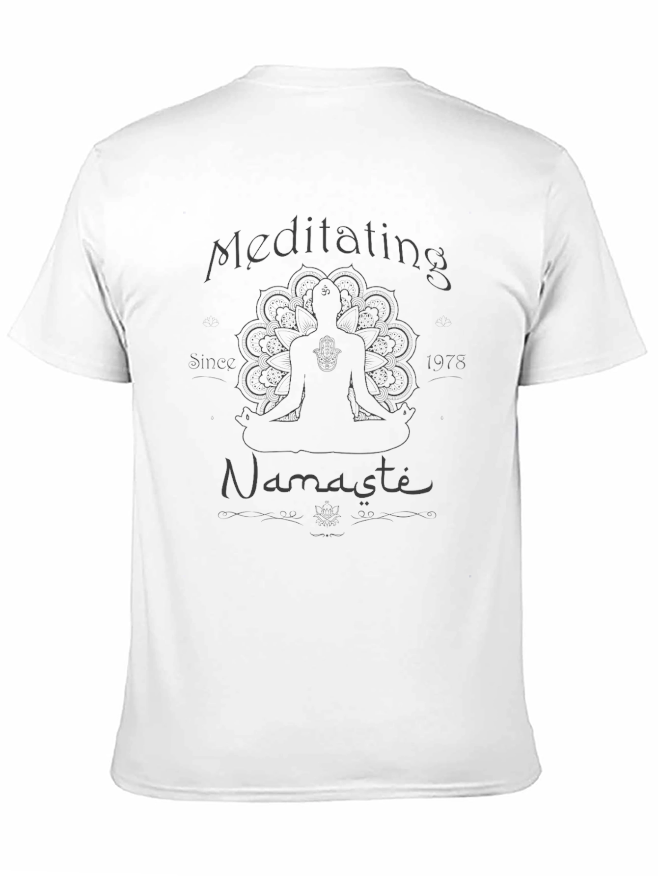 Meditating Namaste Graphic T-Shirt - Black