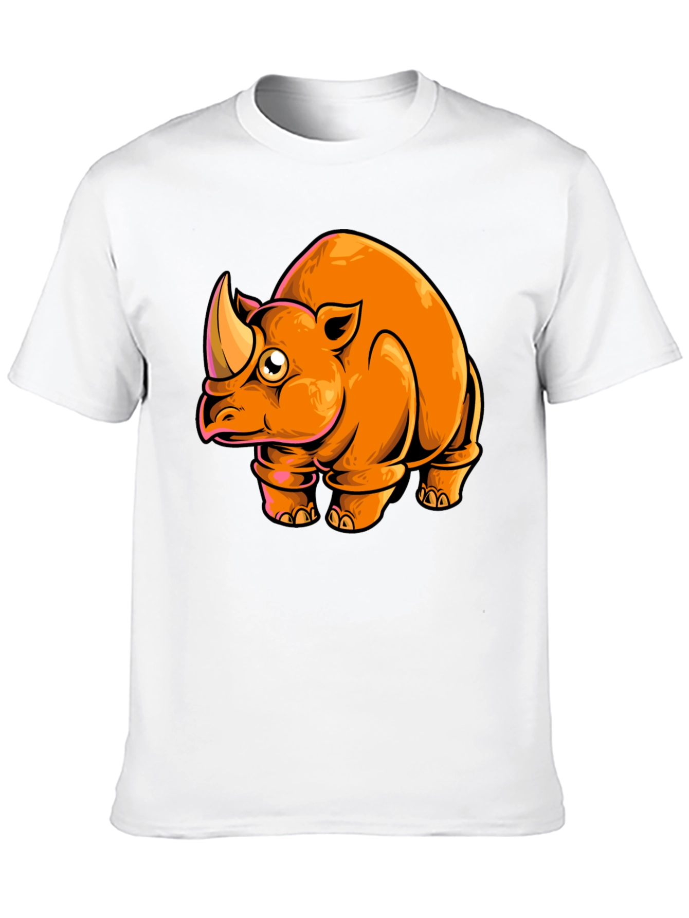 Cartoon Rhino Graphic Tee - Black T-Shirt