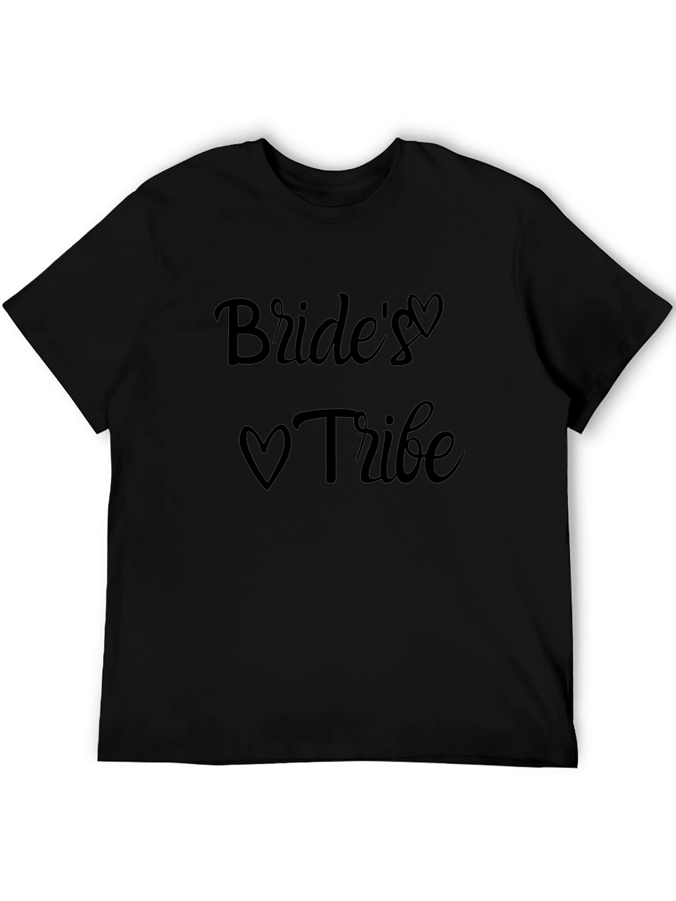 Brides Tribe Heart Graphic Black T-Shirt