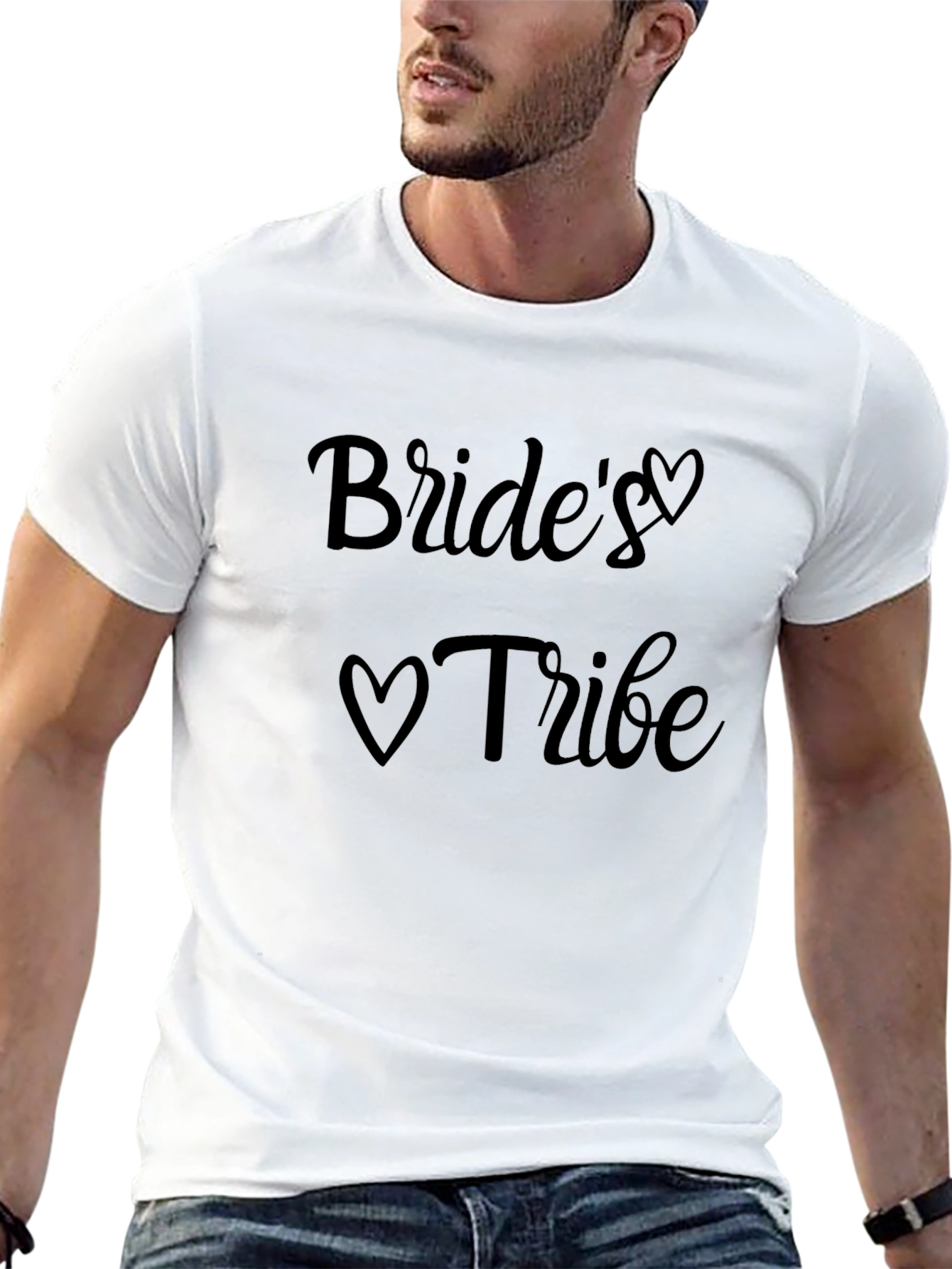 Brides Tribe Heart Graphic Black T-Shirt