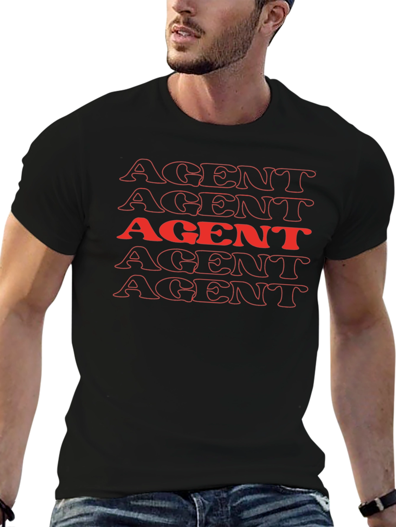 AGENT Stacked Graphic Tee - Bold & Unique!