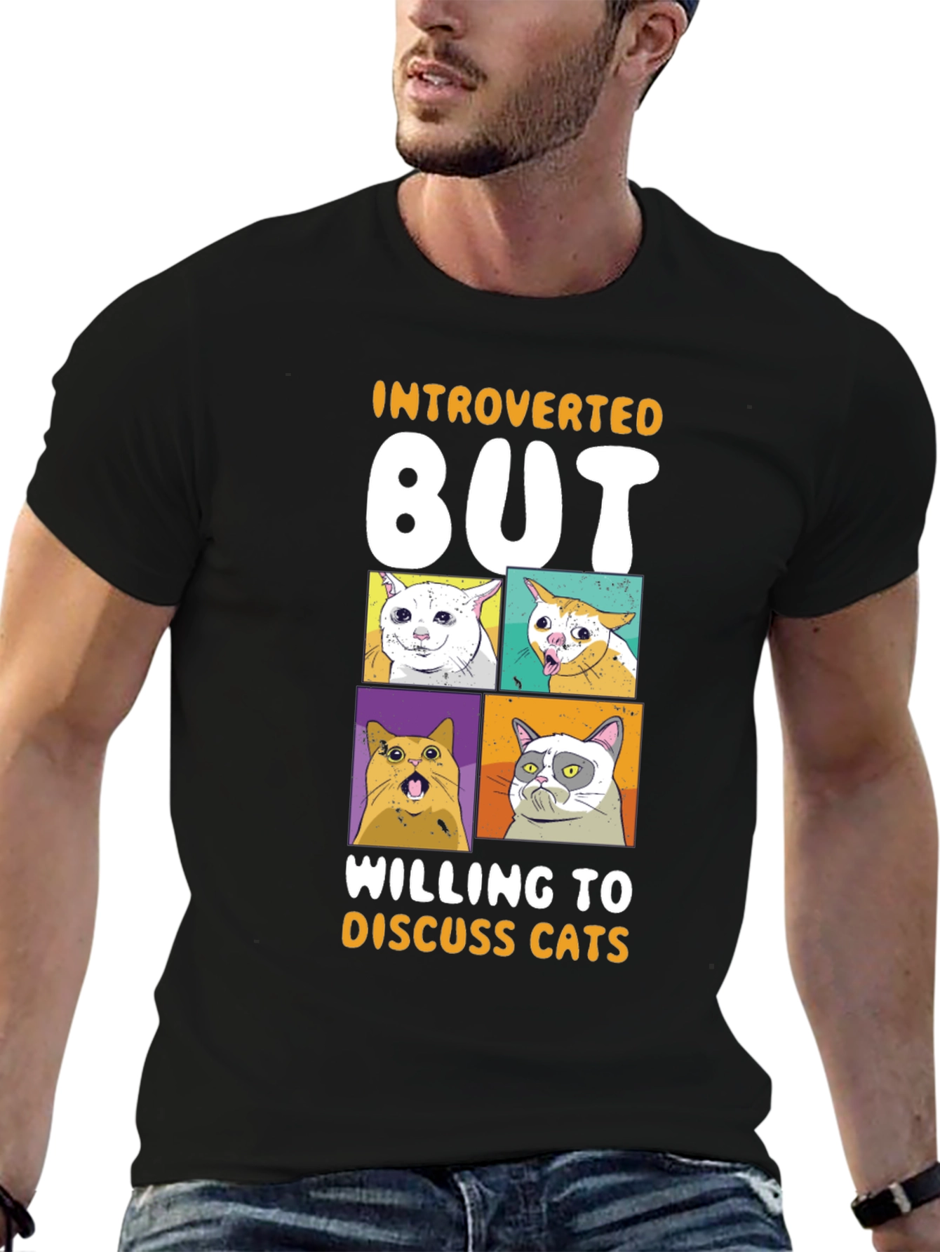 Introverted But Willing to Discuss Cats T-Shirt