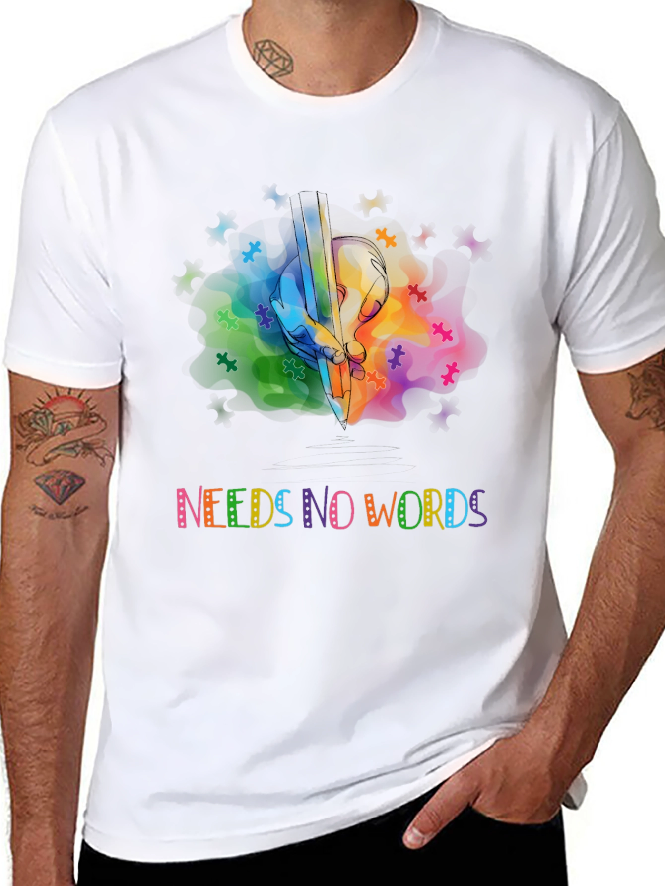Autism Awareness Graphic Tee - Needs No Words