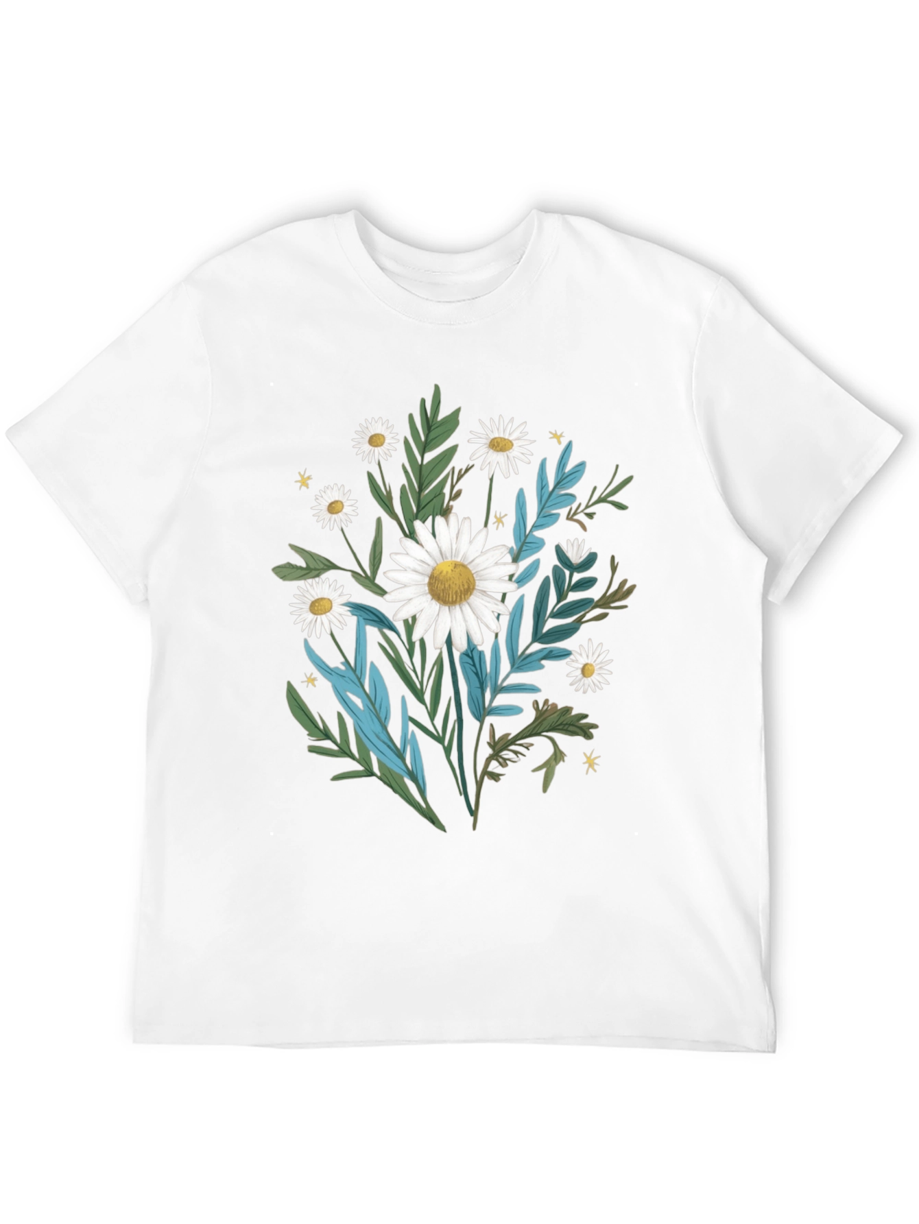 Daisy Floral Graphic Black T-Shirt