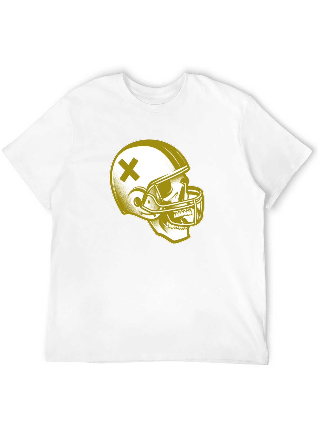 Skull Football Helmet Graphic T-Shirt