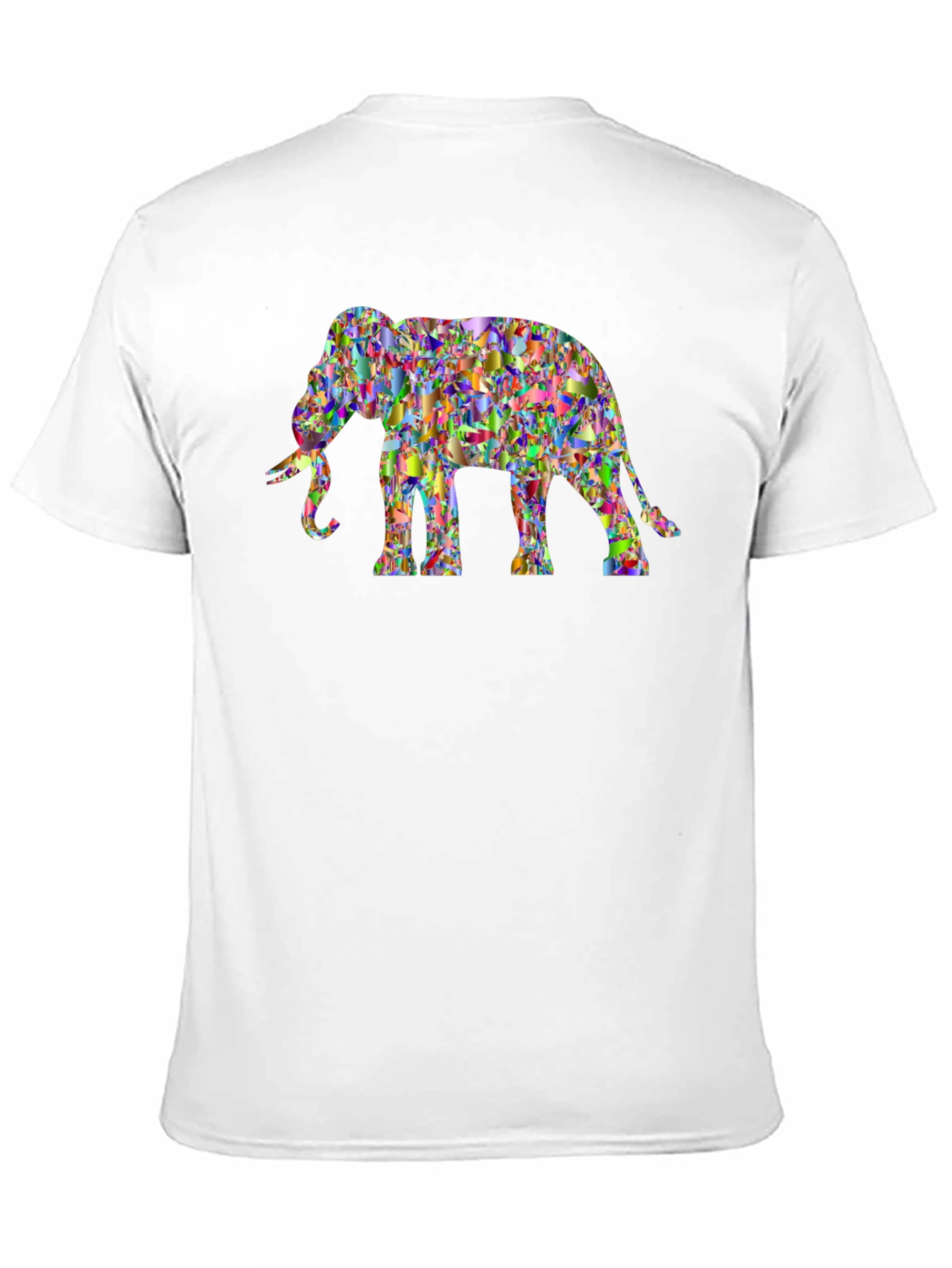 Abstract Elephant Graphic Tee - Black Cotton Casual Top