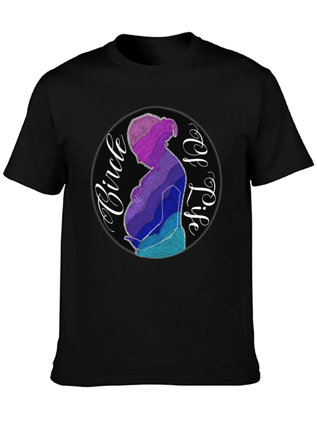 Circle of Life Pregnancy Graphic Tee - Black