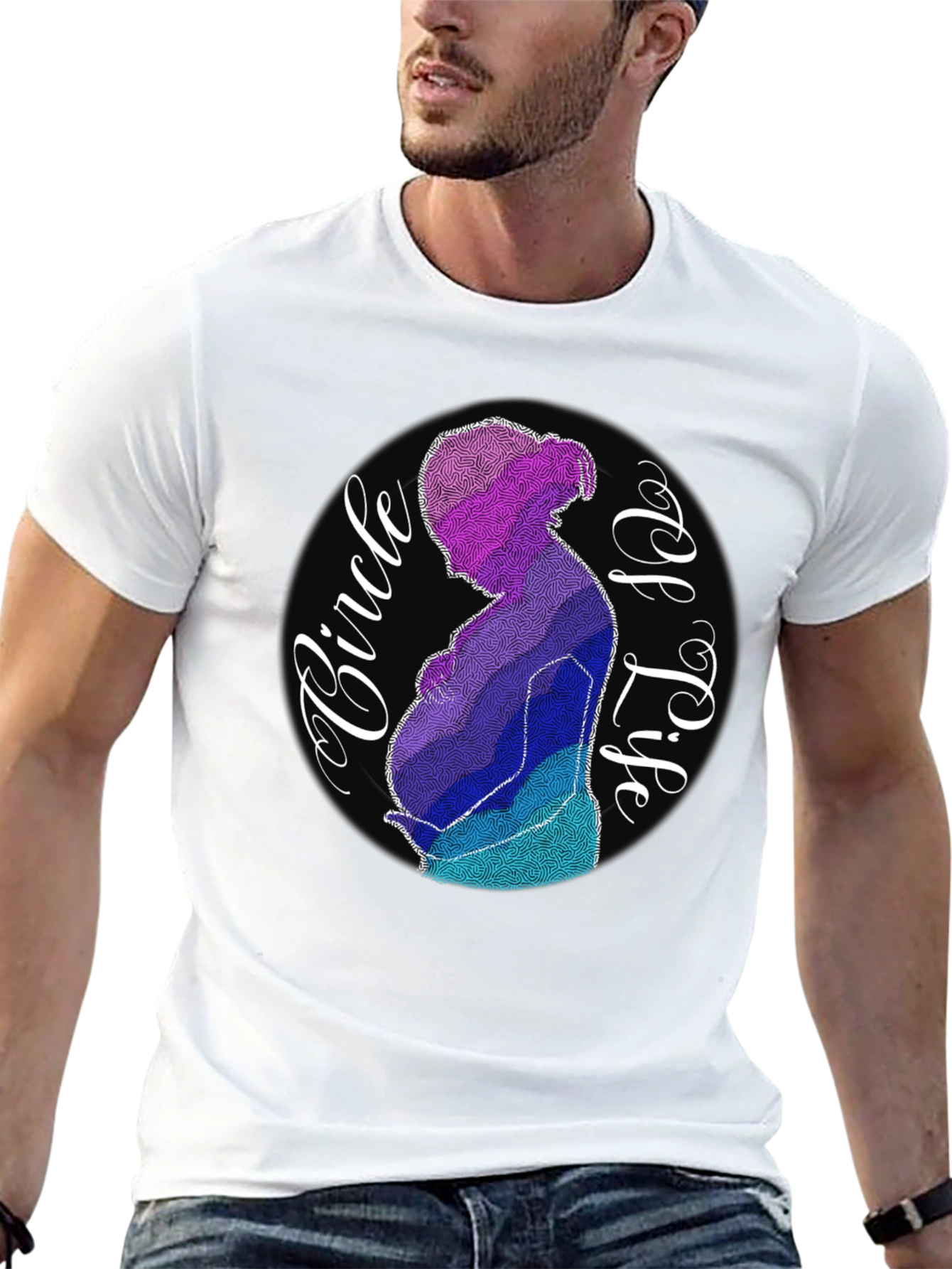 Circle of Life Pregnancy Graphic Tee - Black