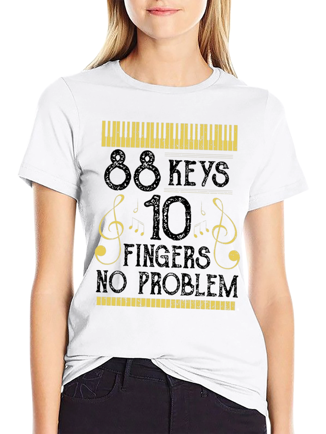 88 Keys 10 Fingers No Problem Musician T-Shirt