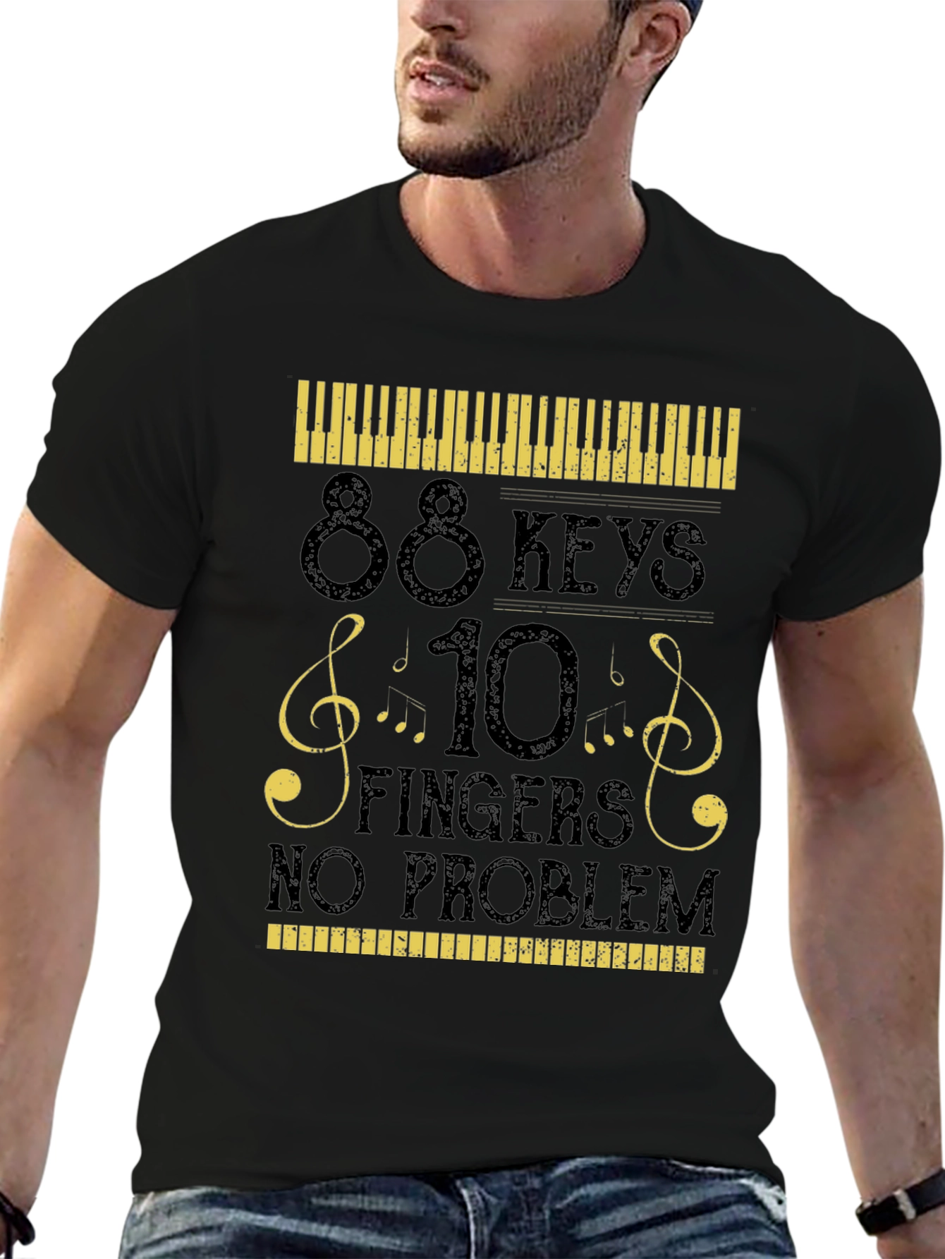 88 Keys 10 Fingers No Problem Musician T-Shirt