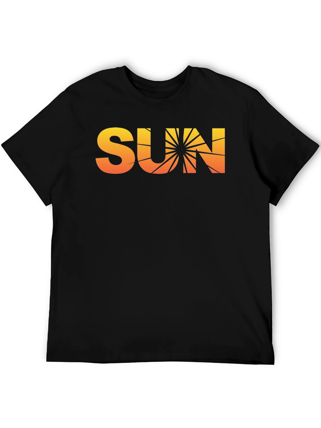 Sunset Graphic Tee - Retro Vibe Black Cotton T-Shirt