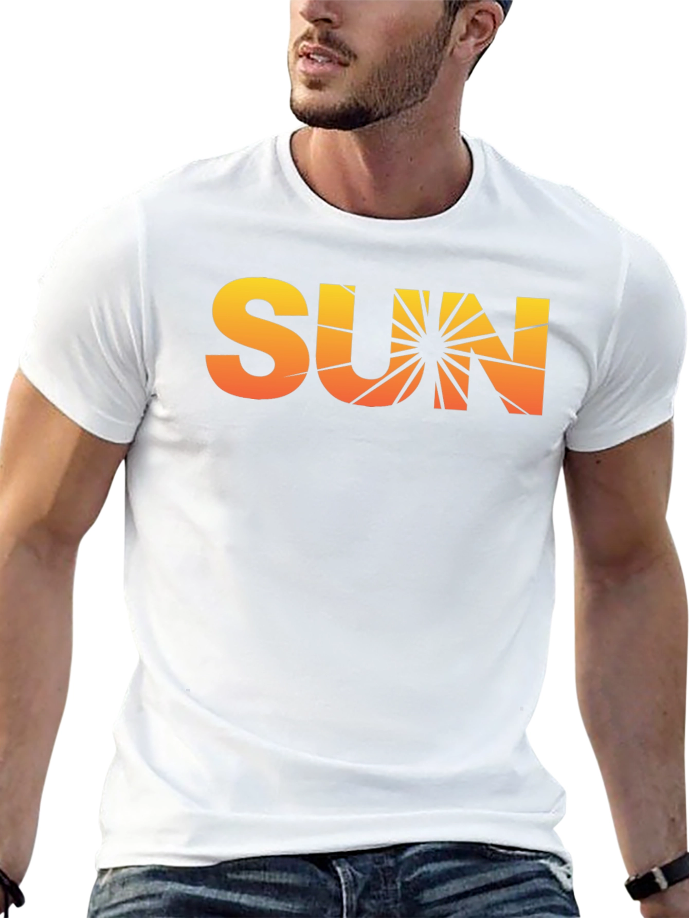Sunset Graphic Tee - Retro Vibe Black Cotton T-Shirt