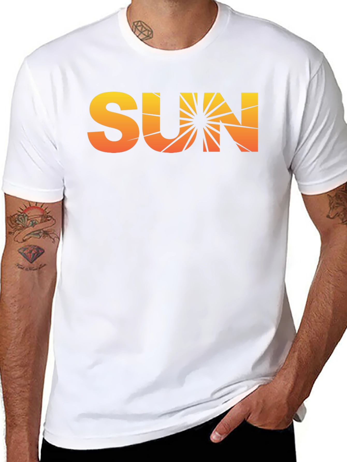 Sunset Graphic Tee - Retro Vibe Black Cotton T-Shirt