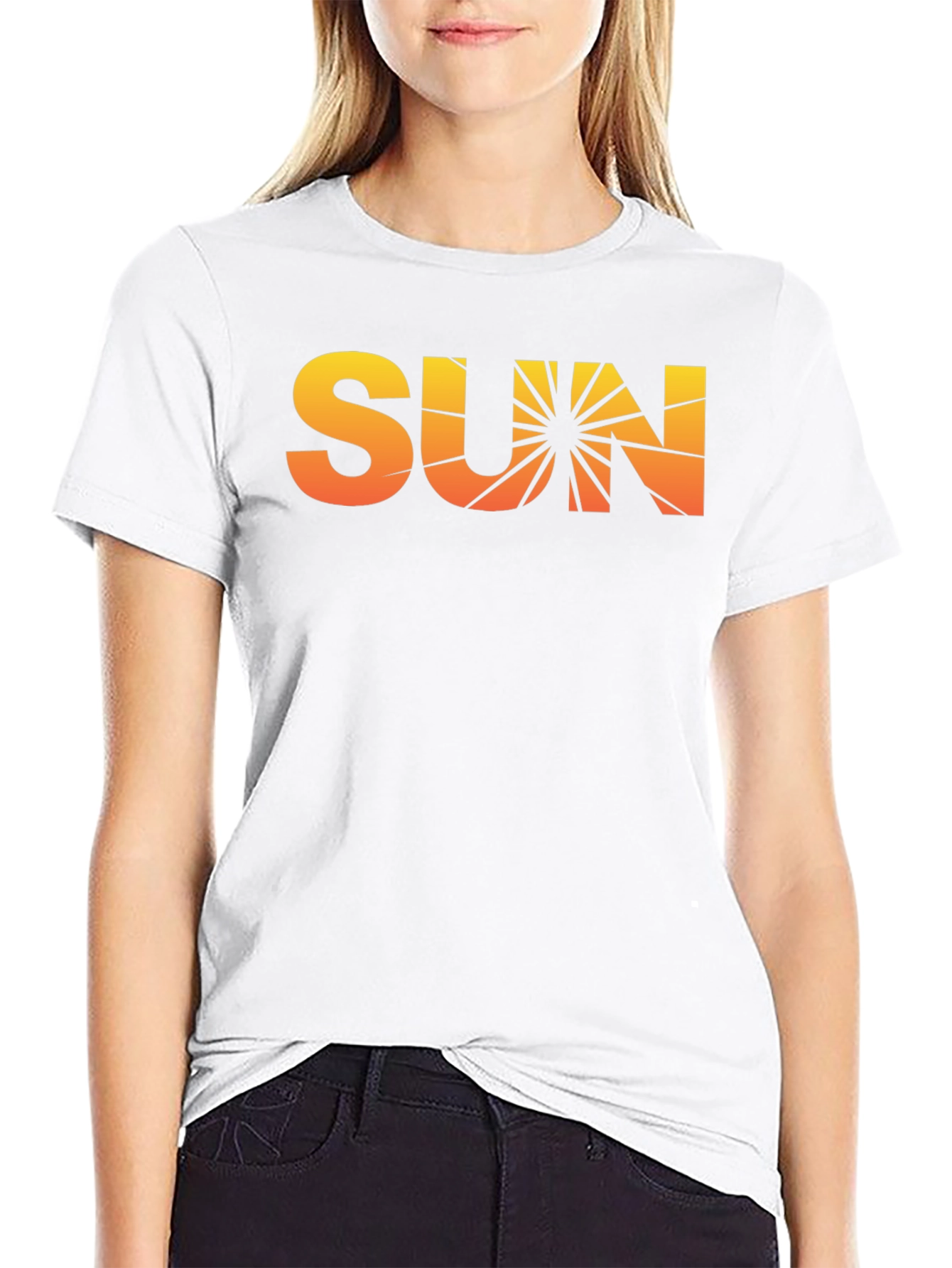Sunset Graphic Tee - Retro Vibe Black Cotton T-Shirt