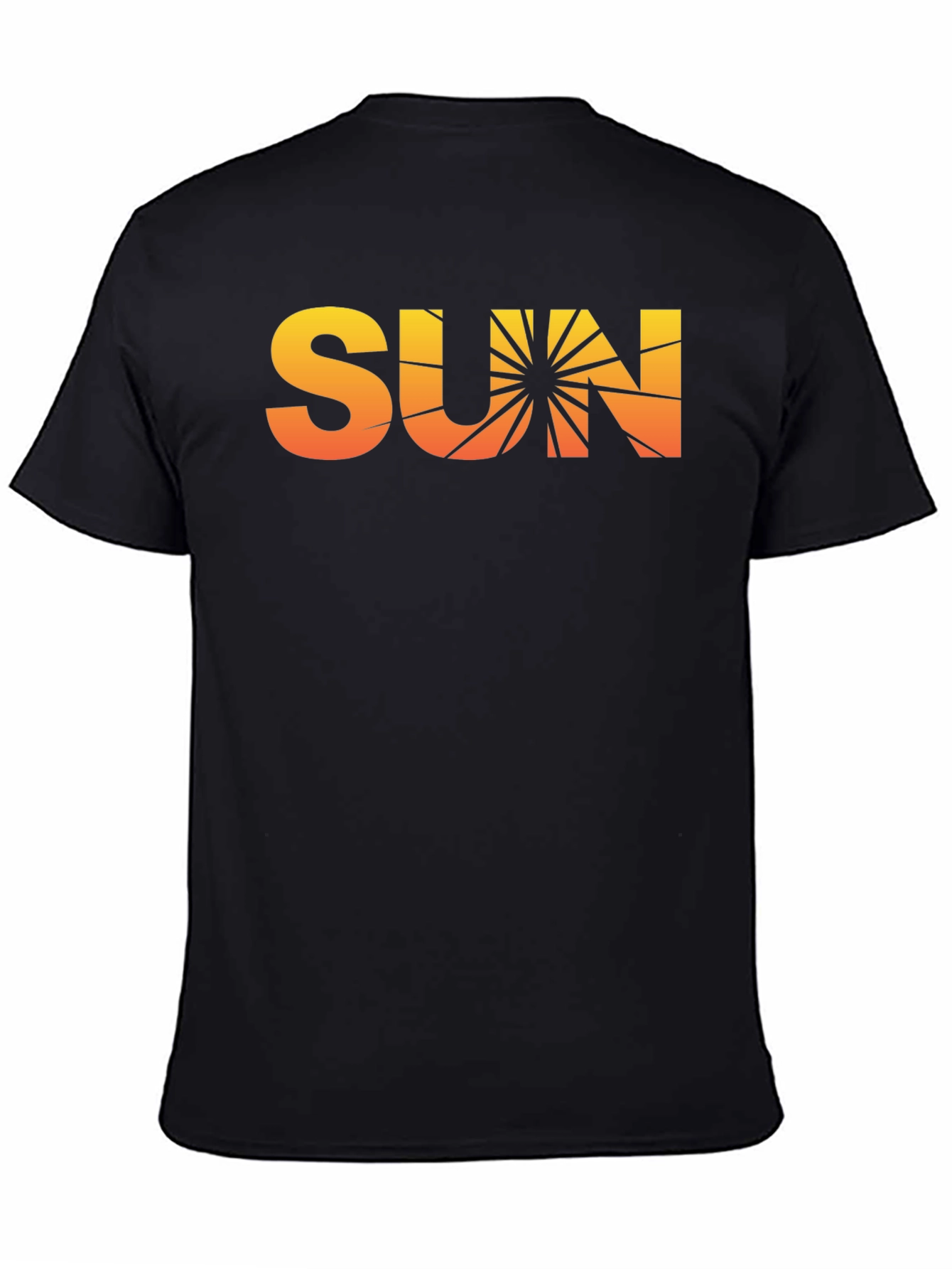 Sunset Graphic Tee - Retro Vibe Black Cotton T-Shirt