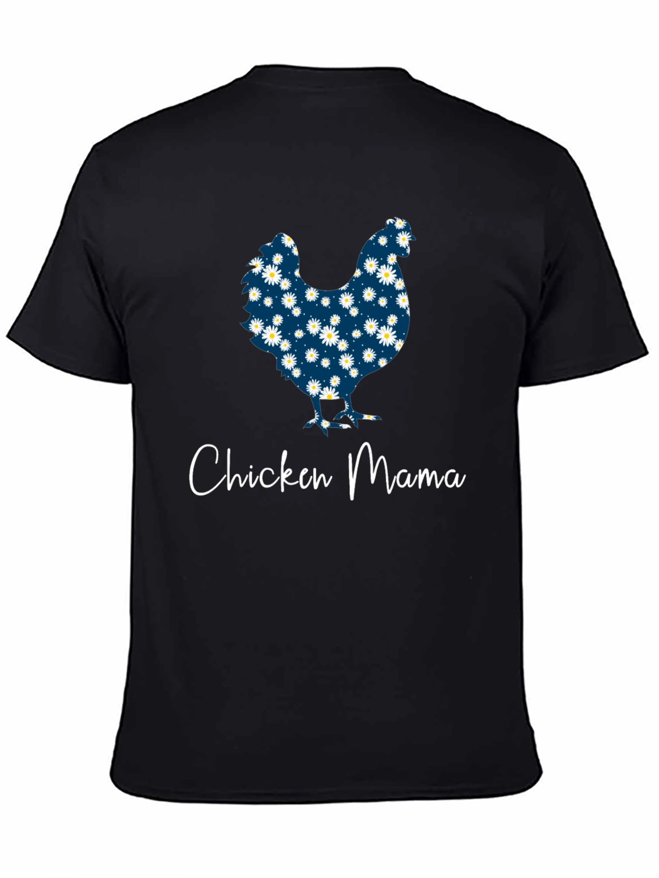 Chicken Mama Daisy Pattern T-Shirt