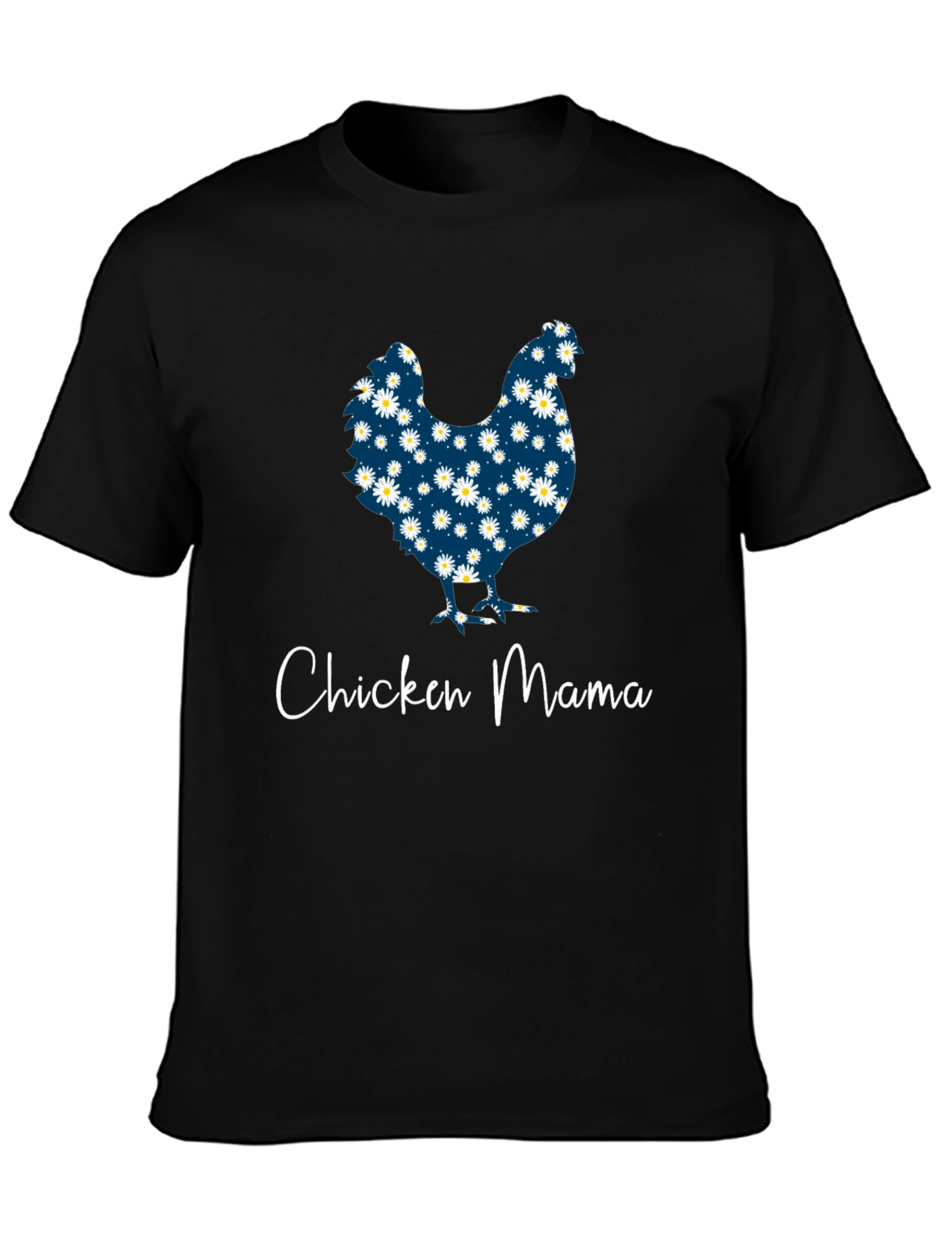 Chicken Mama Daisy Pattern T-Shirt