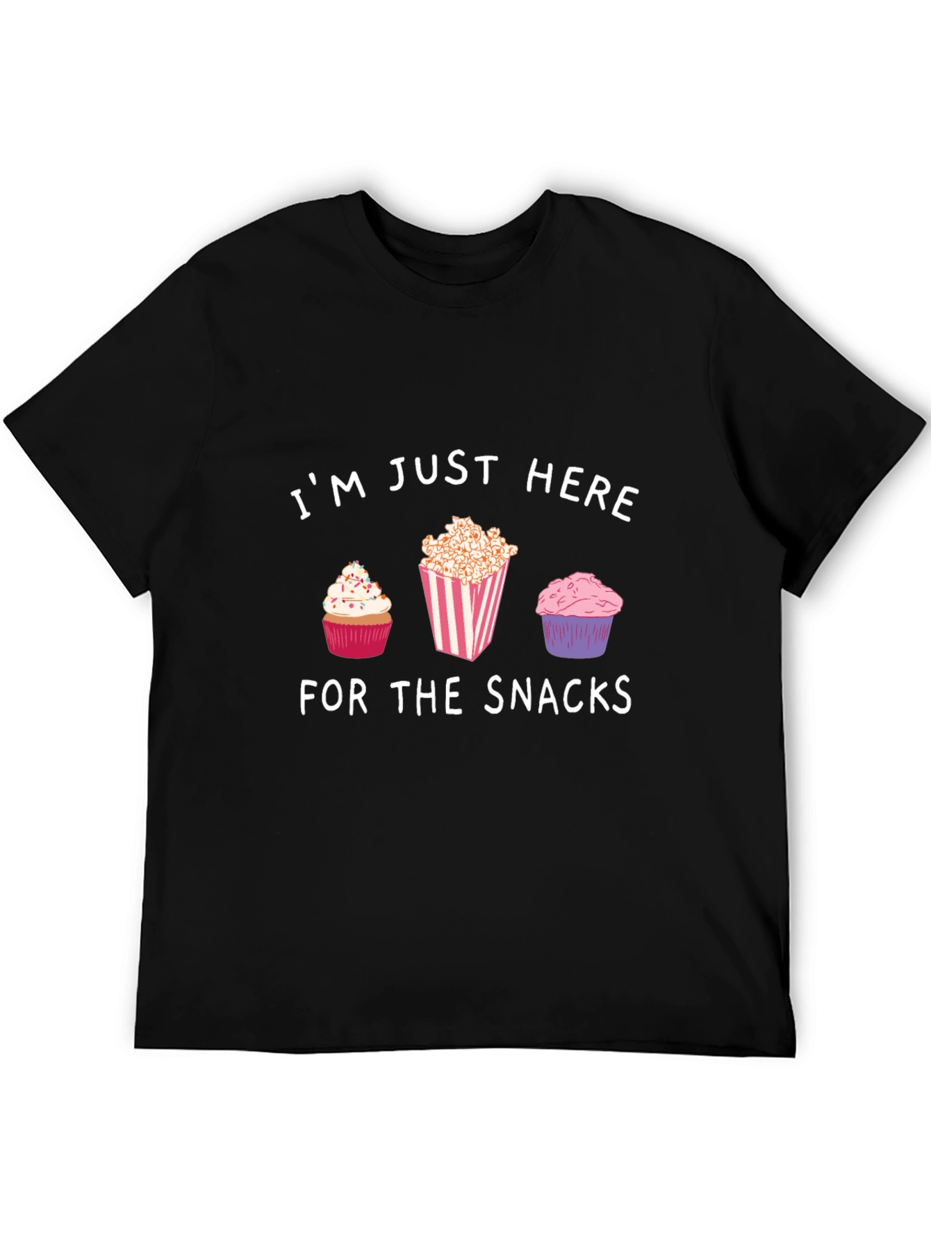 Snacks T-Shirt: Cupcakes & Popcorn