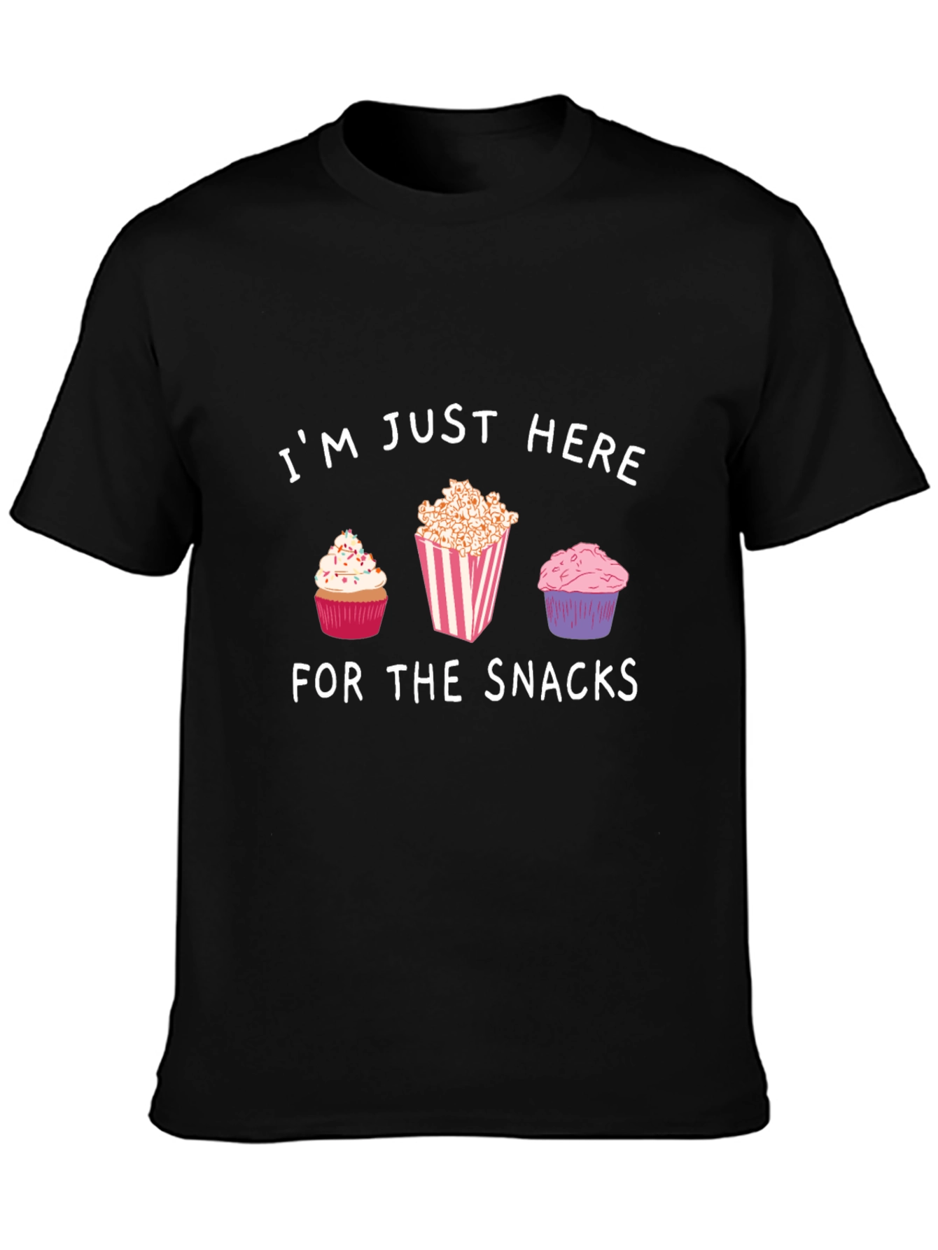 Snacks T-Shirt: Cupcakes & Popcorn