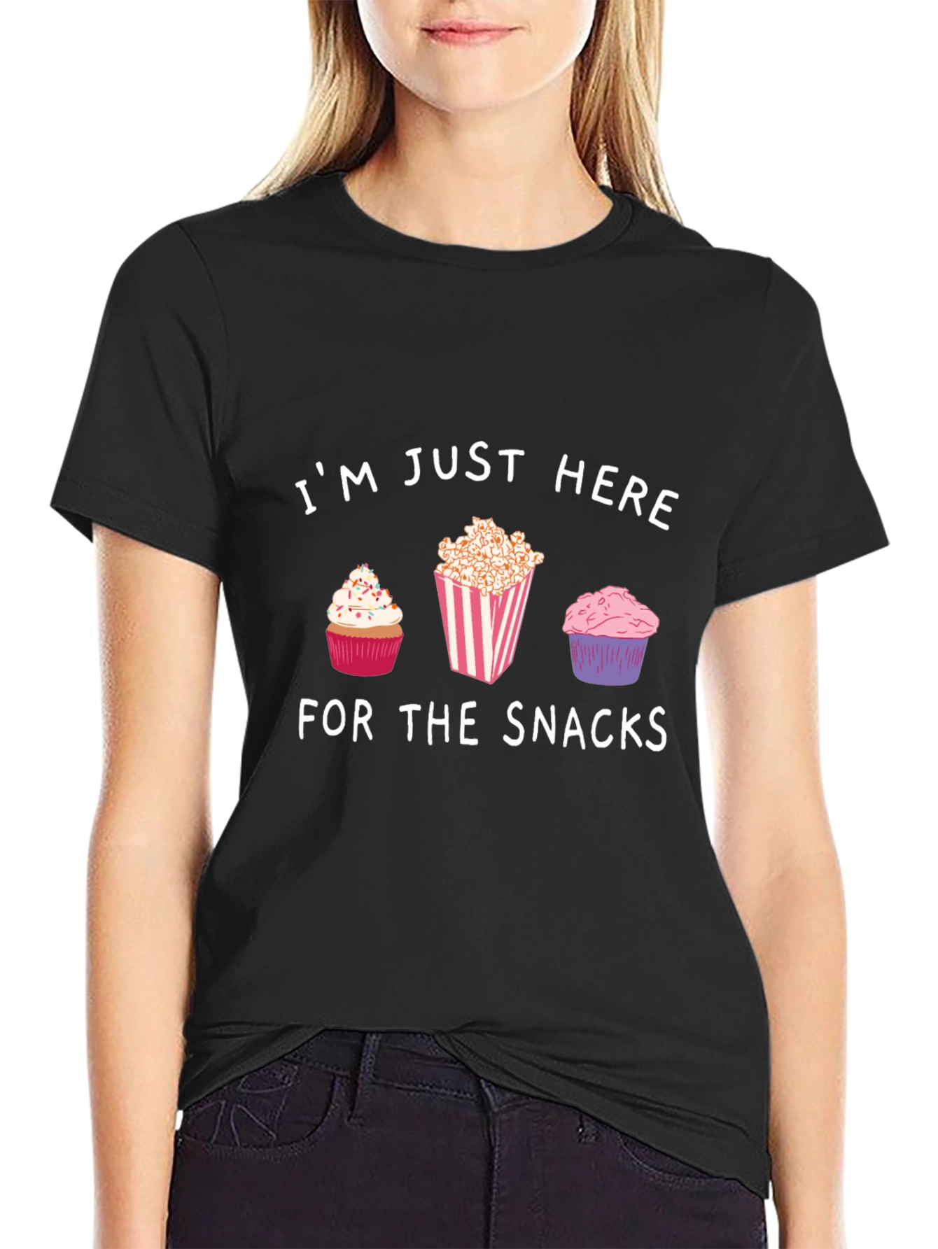 Snacks T-Shirt: Cupcakes & Popcorn