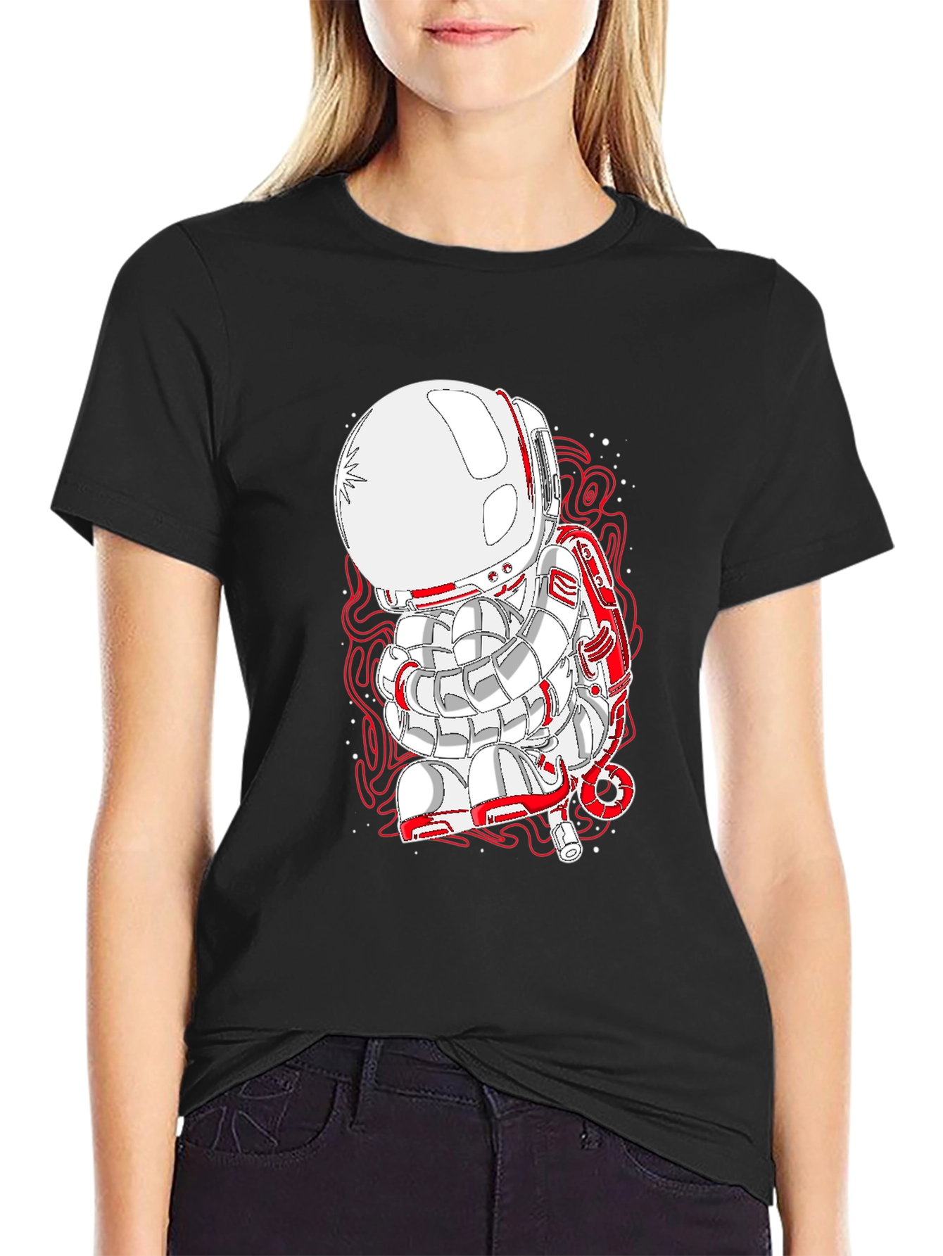 Astronaut Graphic Black T-Shirt - Unique Design