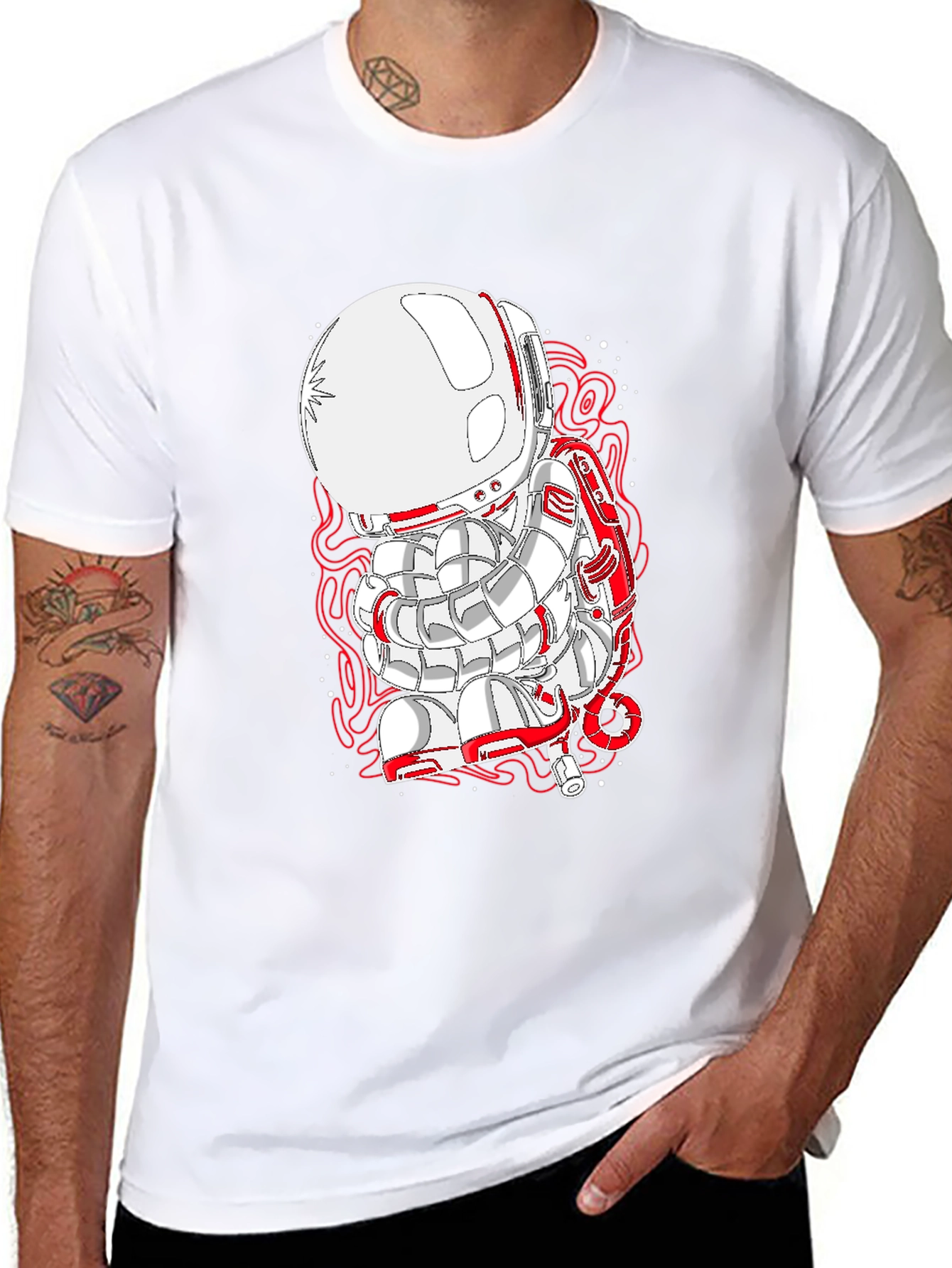 Astronaut Graphic Black T-Shirt - Unique Design