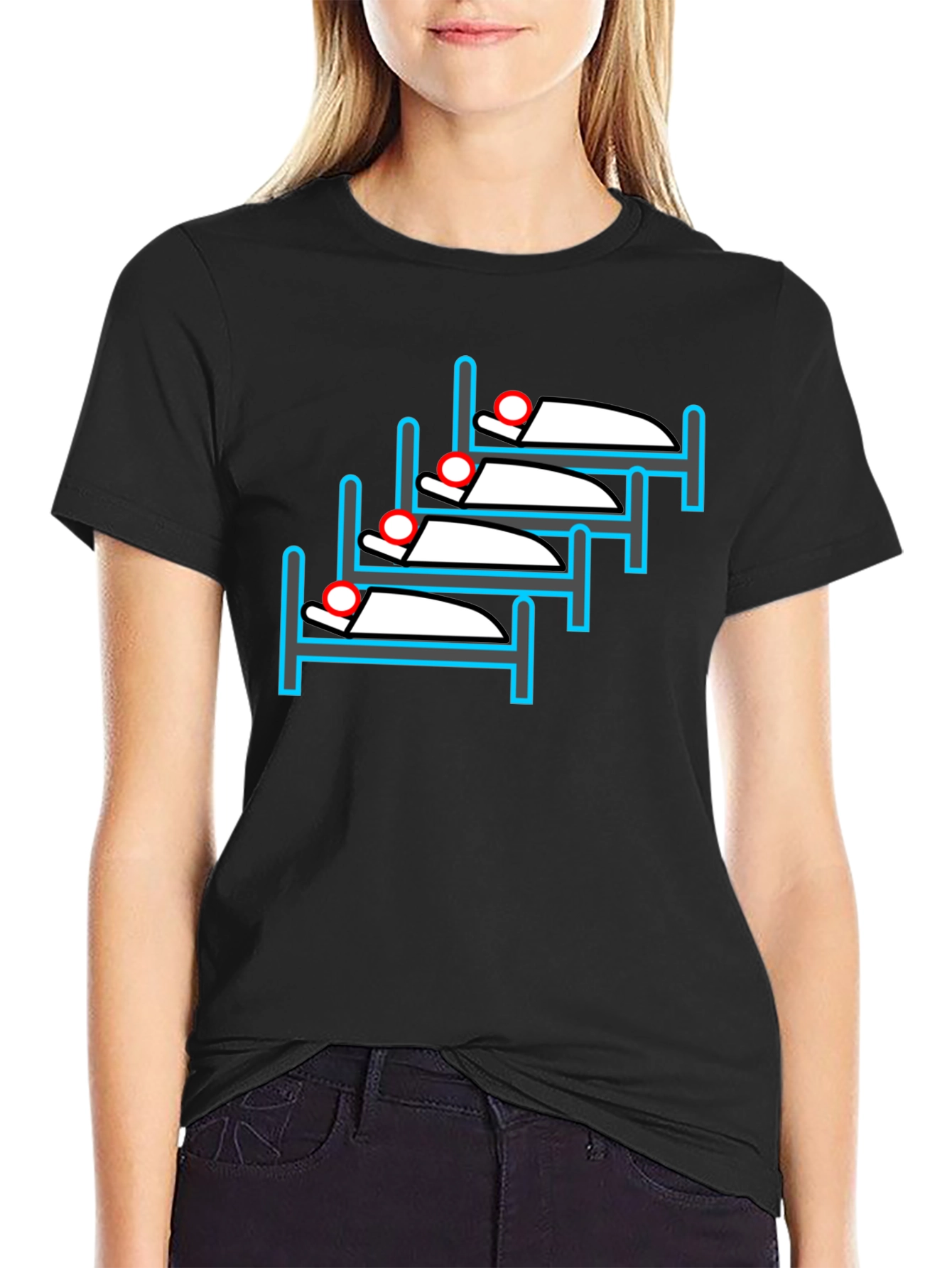 Sleepy Stack T-Shirt - Quirky Bed Design
