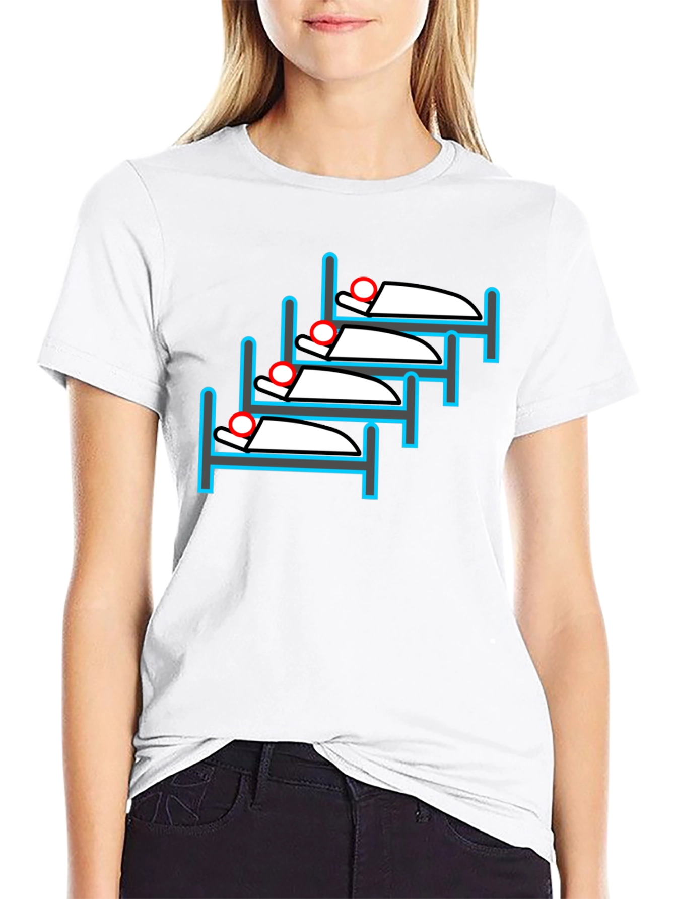 Sleepy Stack T-Shirt - Quirky Bed Design