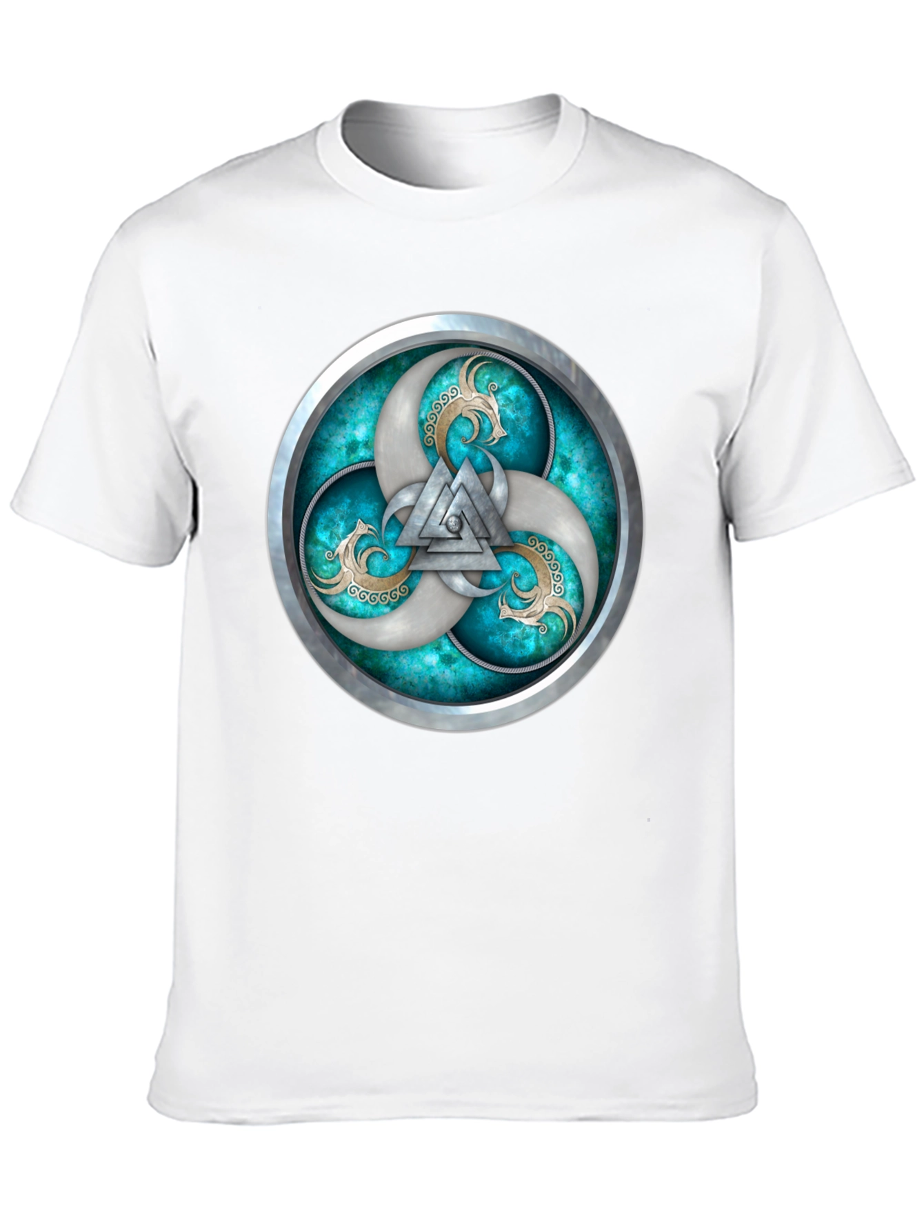 Viking T-Shirt with Silver Valhalla Design
