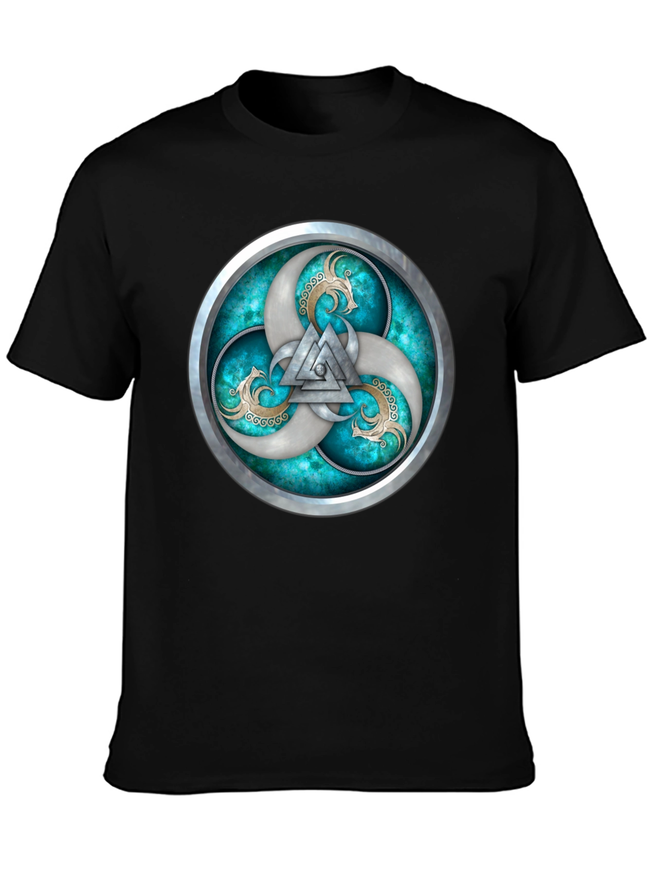 Viking T-Shirt with Silver Valhalla Design