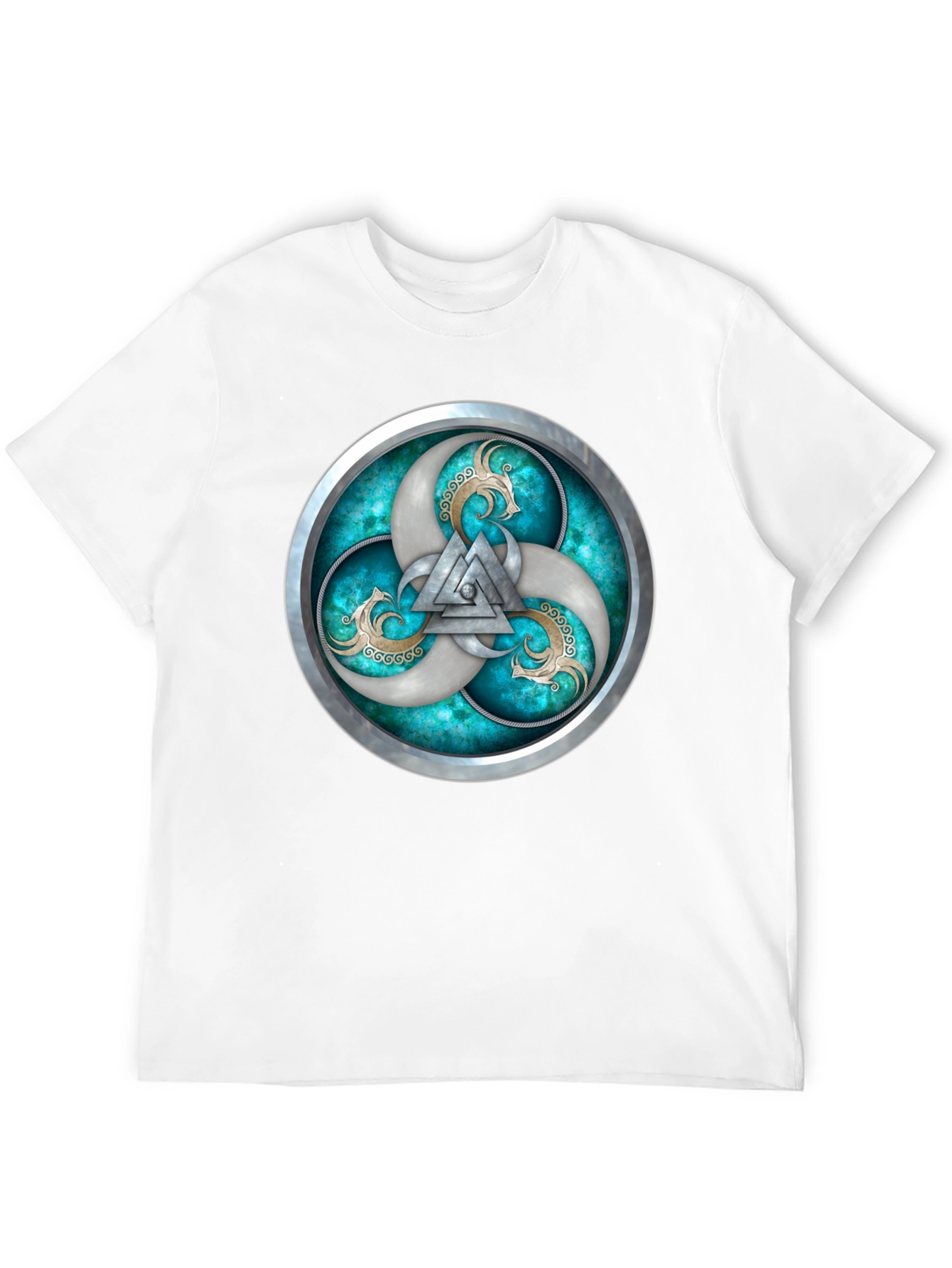 Viking T-Shirt with Silver Valhalla Design
