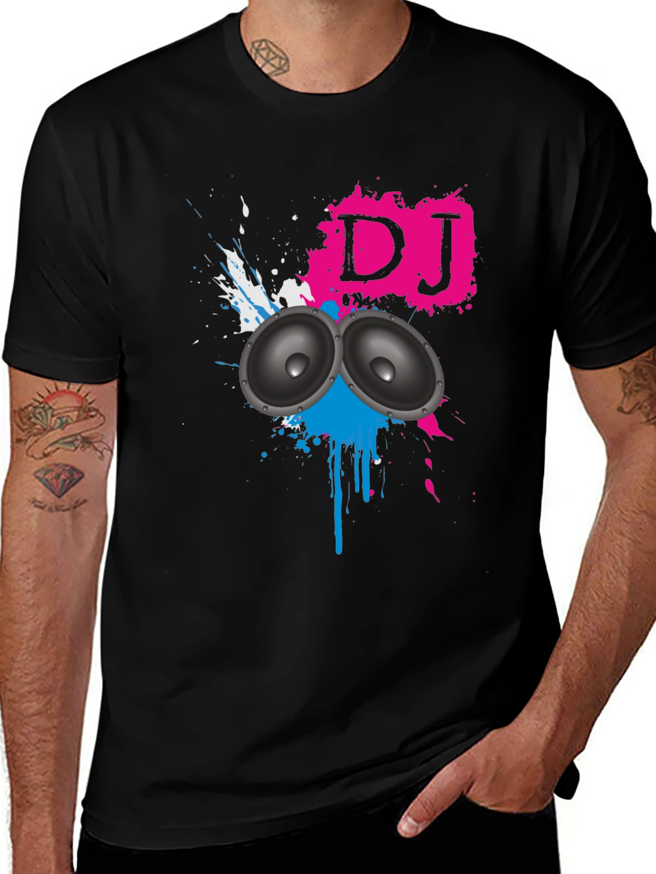 DJ Graphic Black T-Shirt - Music Lover Tee