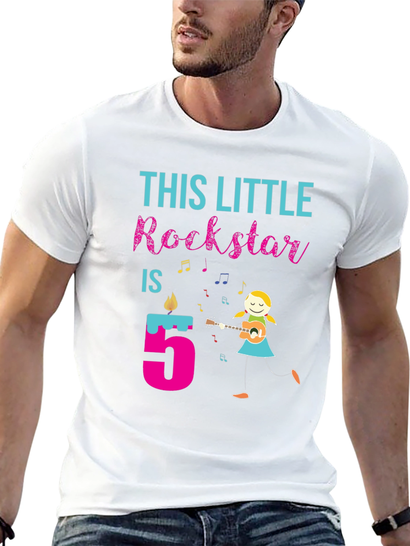 Little Rockstar 5th Birthday T-Shirt