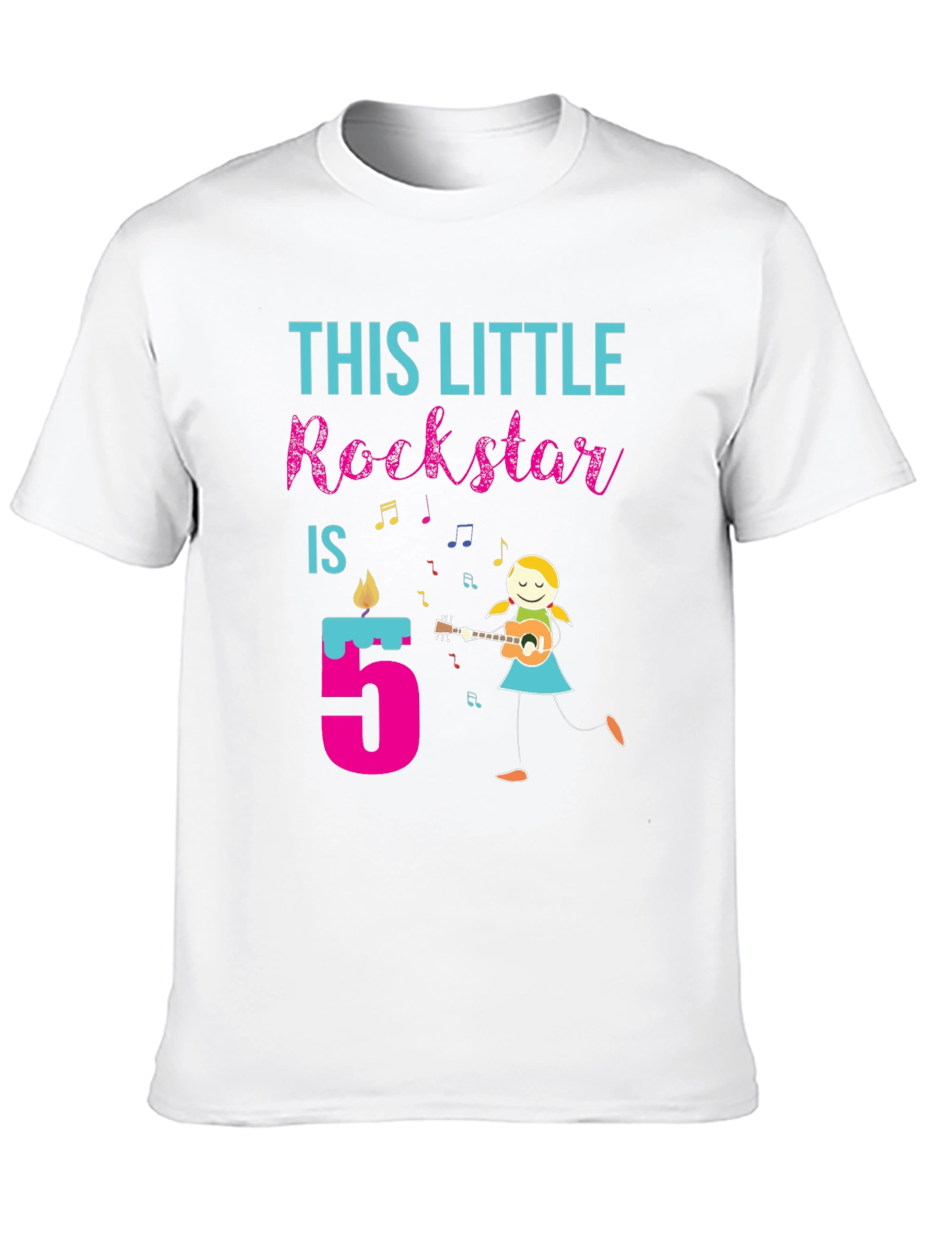 Little Rockstar 5th Birthday T-Shirt