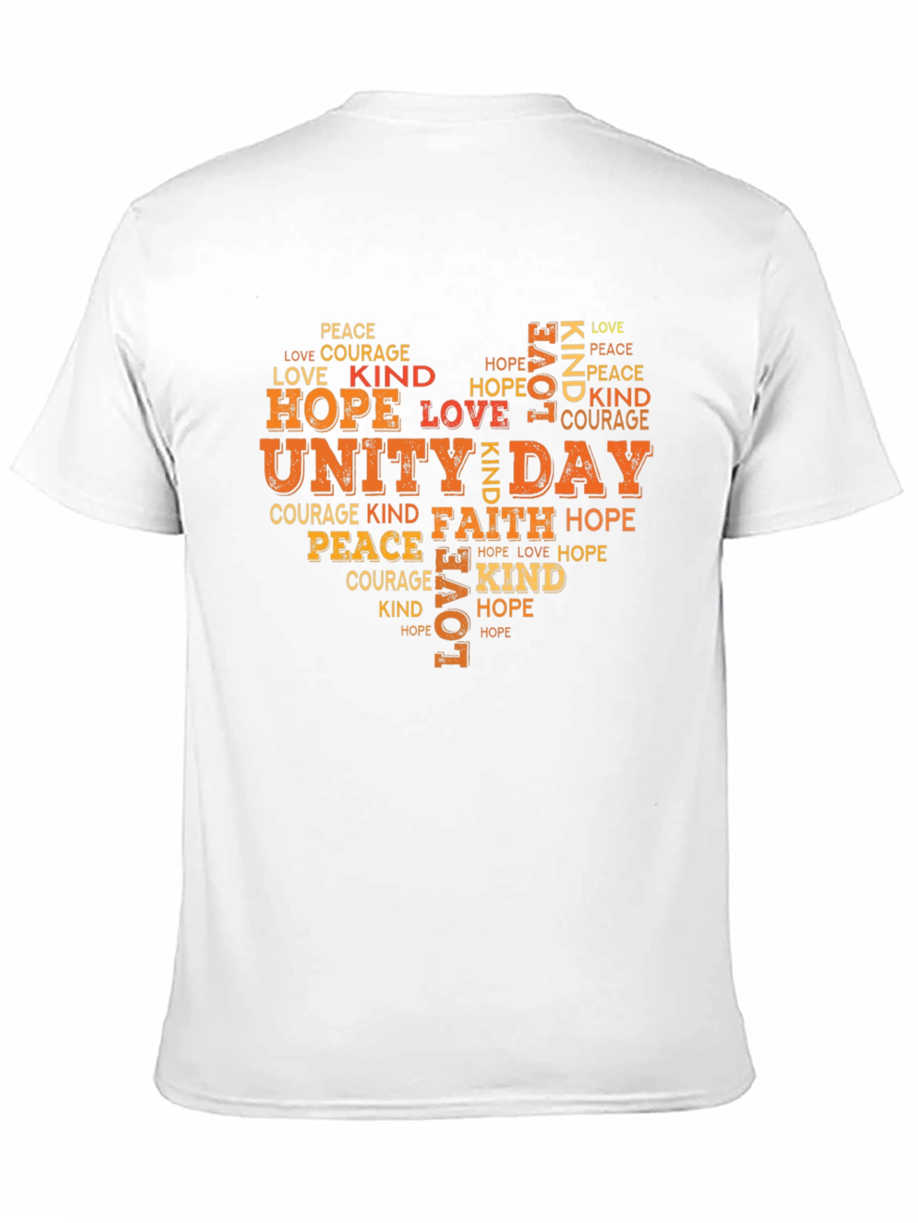 Unity Day Heart Word Art Black T-Shirt